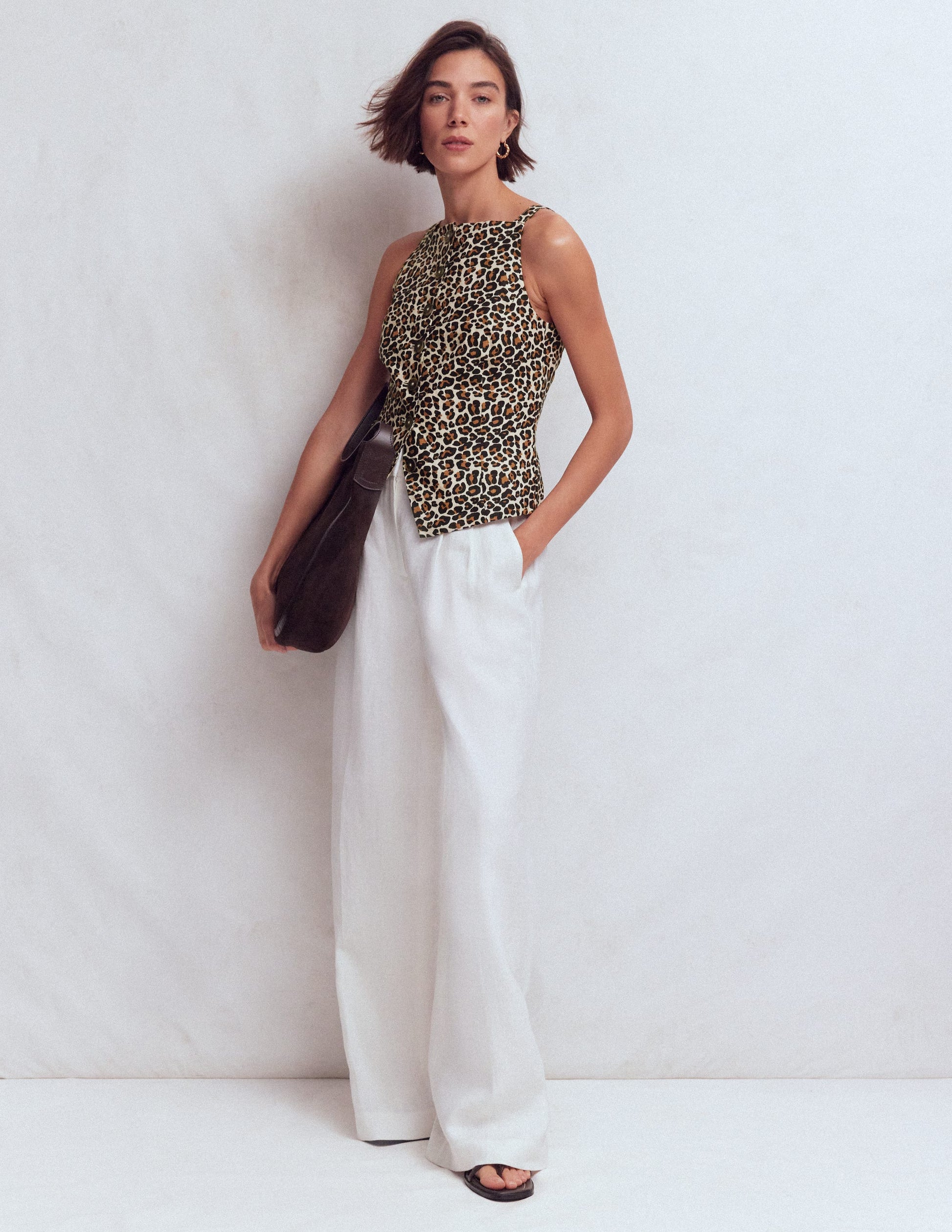 Weste mit eckigem Ausschnitt und Trägern-Leopardenmuster-4