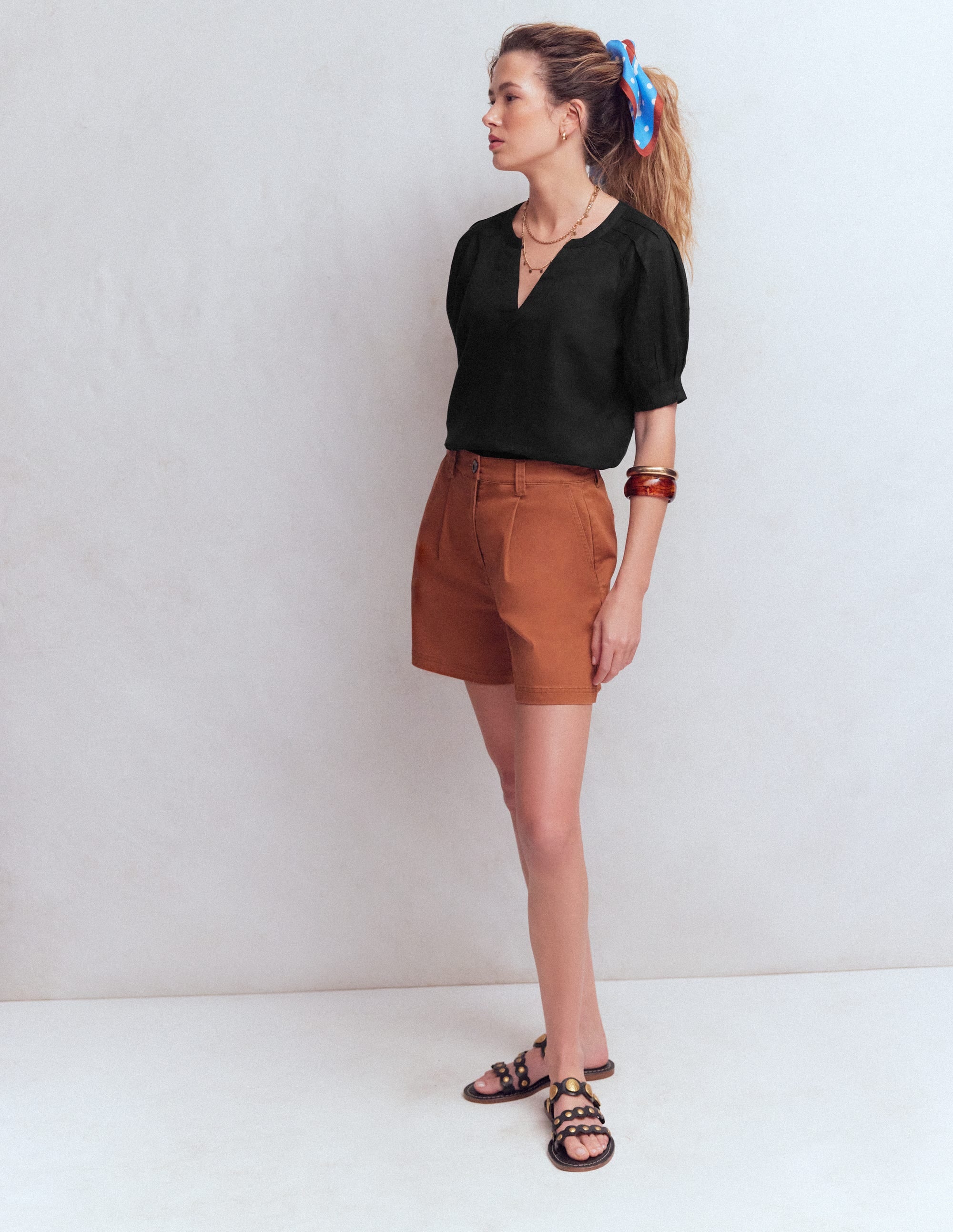 Rae Leinenoberteil-Schwarz - Image 4