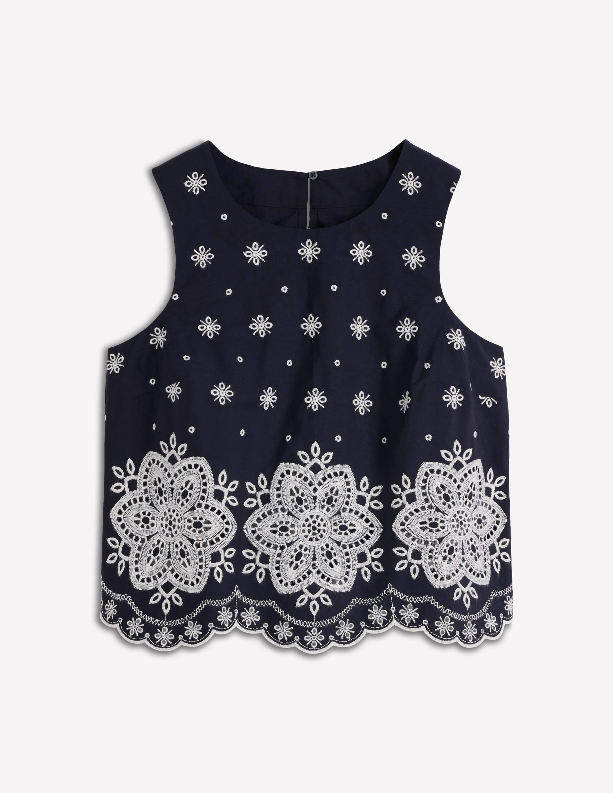 Débardeur Sofia à broderie anglaise-Bleu marine - Image 8