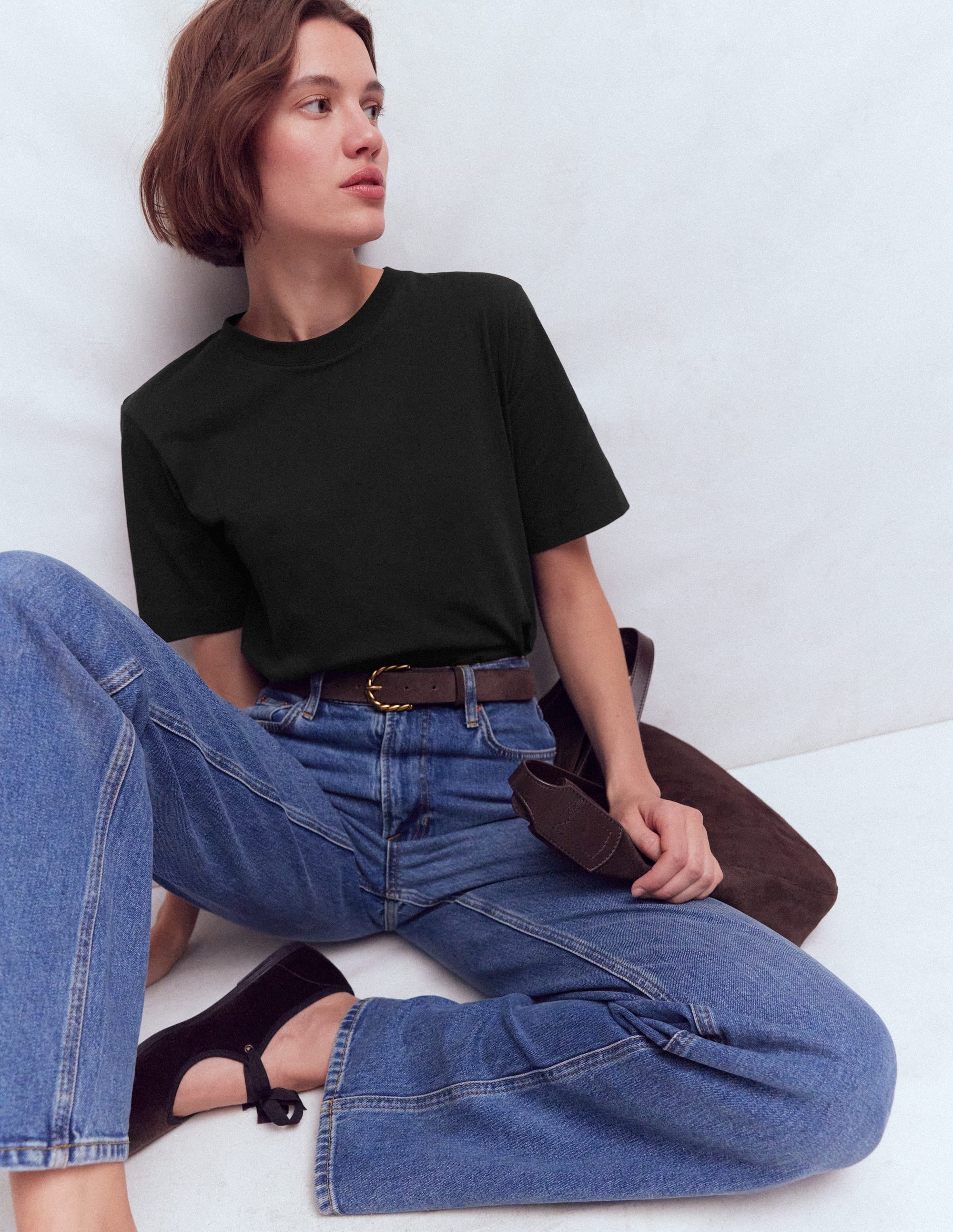 Relaxed Cotton T-shirt-Black - Image 1