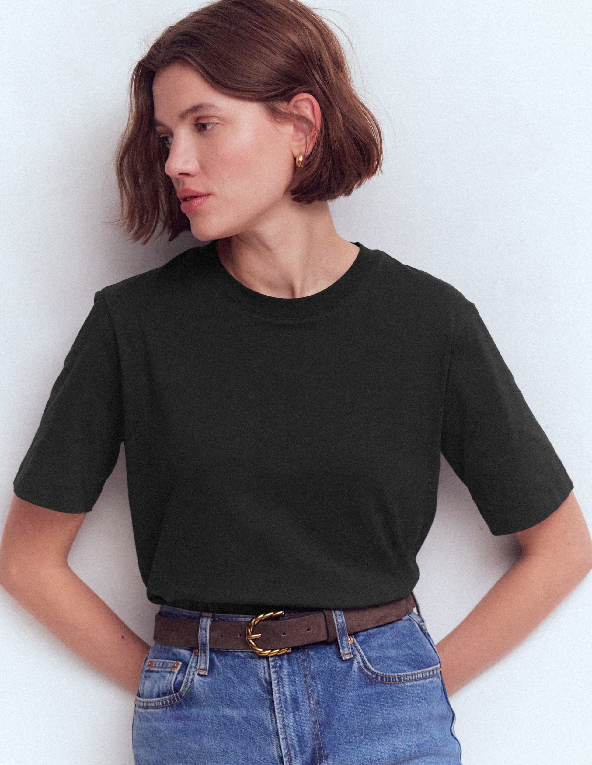 Relaxed Cotton T-shirt-Black-2