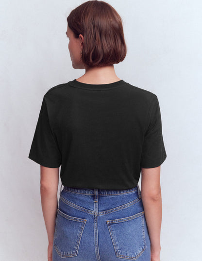 Relaxed Cotton T-shirt-Black-3