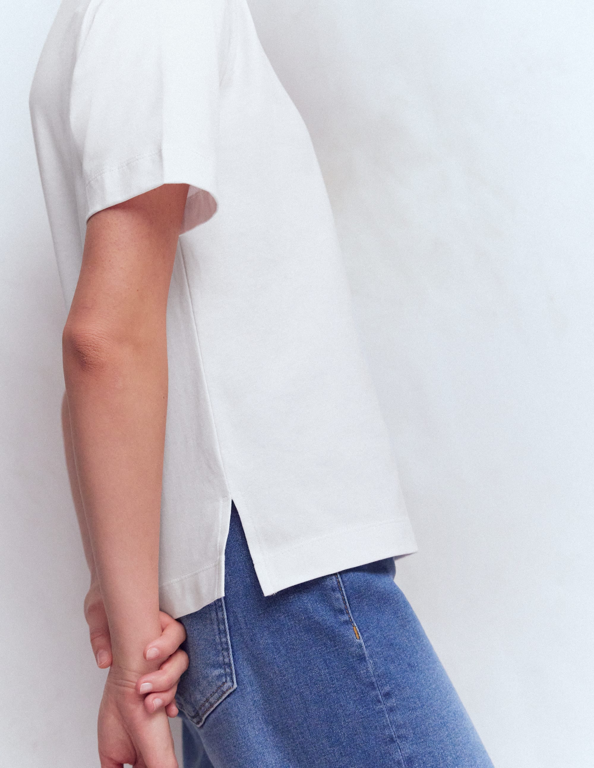T-shirt décontracté en coton-Blanc - Image 3