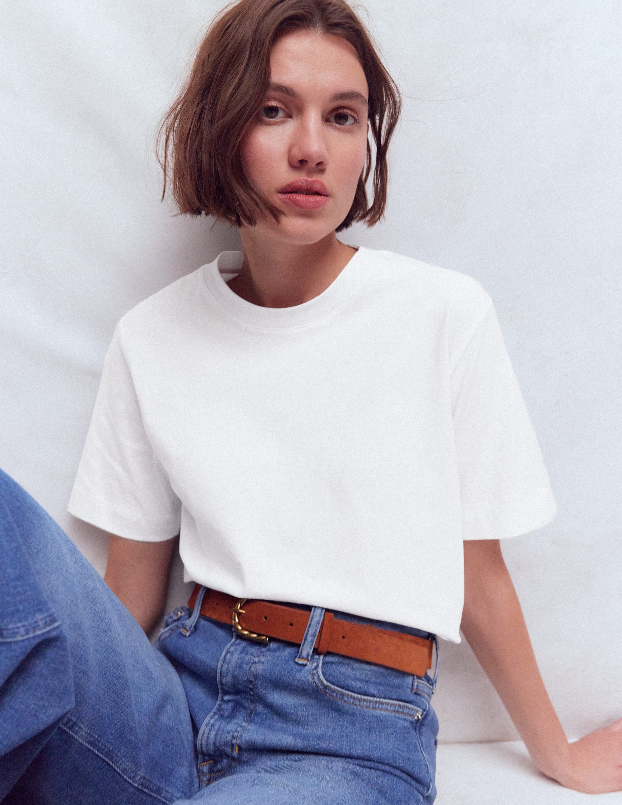T-shirt décontracté en coton-Blanc - Image 4