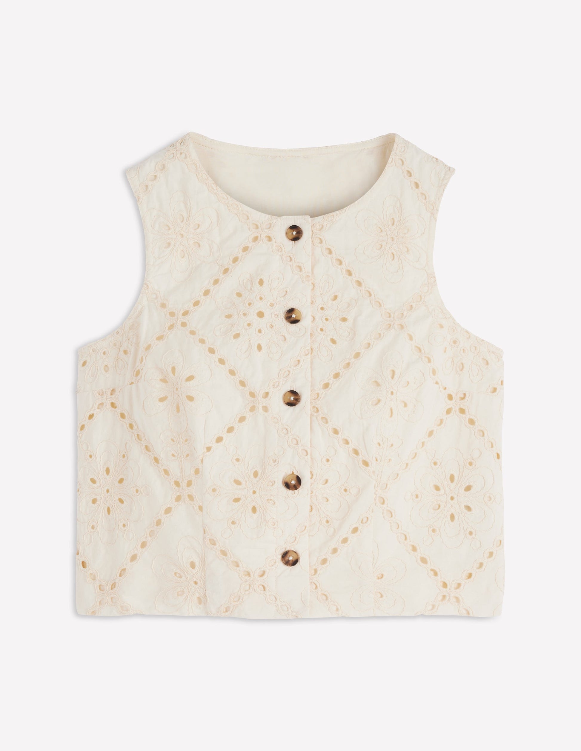 Andrea Baumwolltop zum Überwerfen-Naturweiß mit Lochstickerei-6