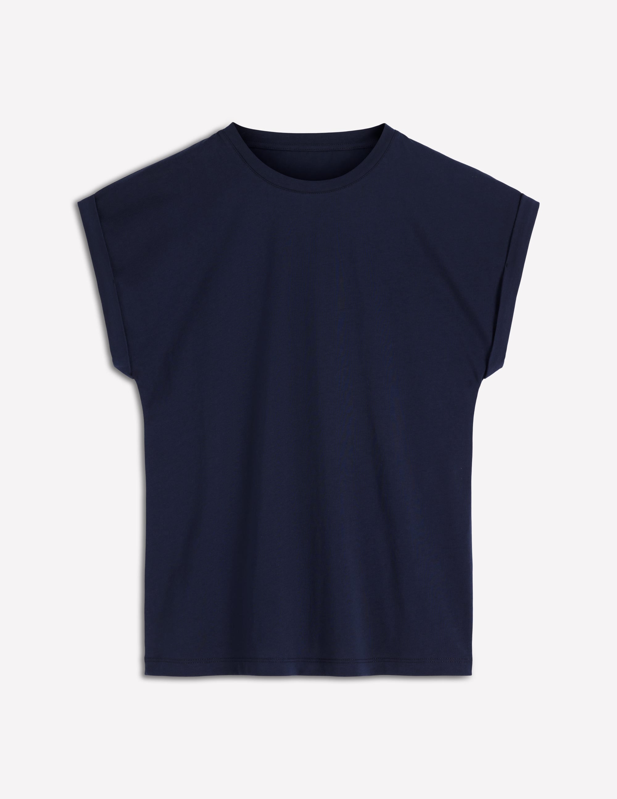 T-shirt à manches retroussées-Bleu marine - Image 6