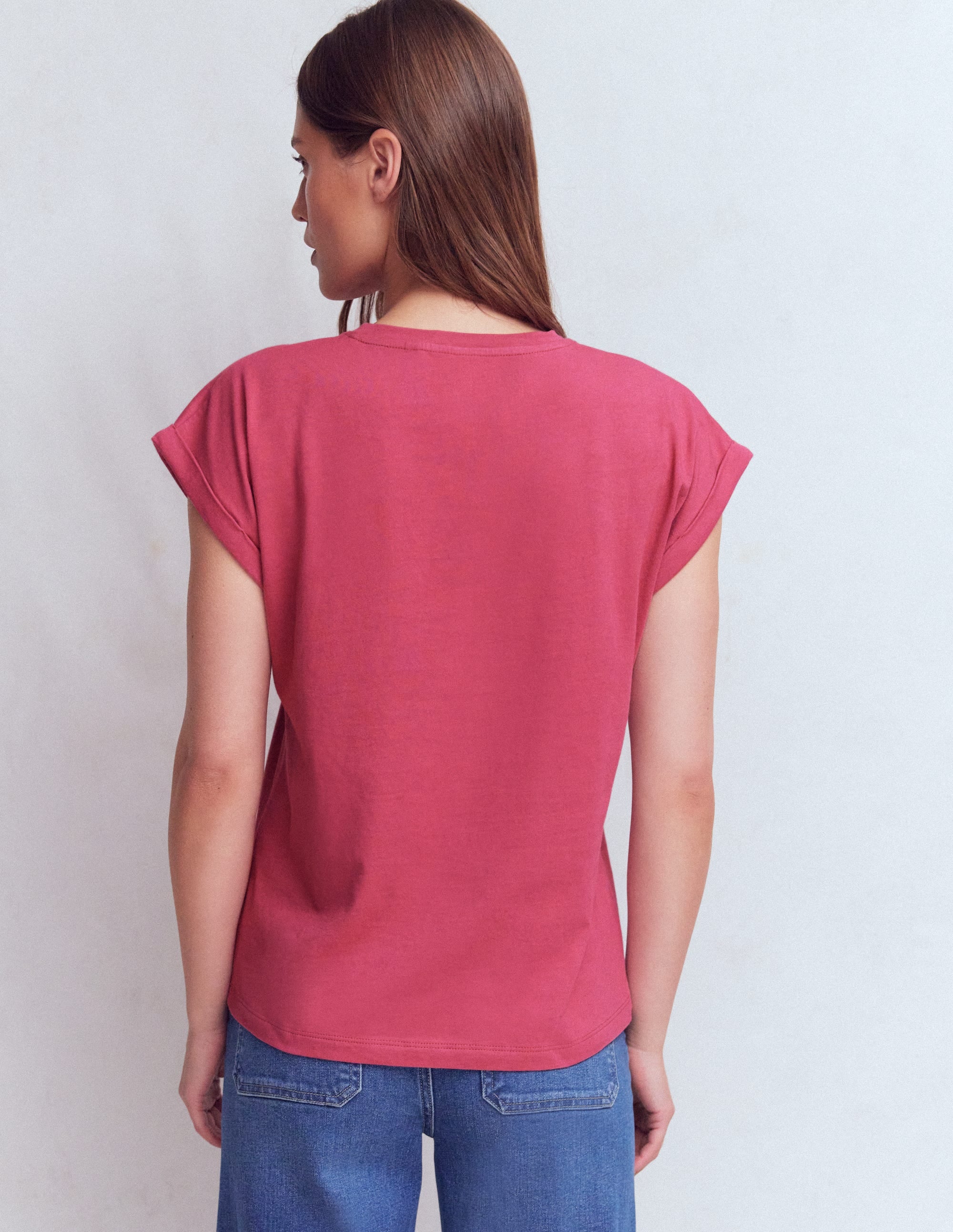 T-Shirt mit Umschlag-Pastellrosa - Image 3