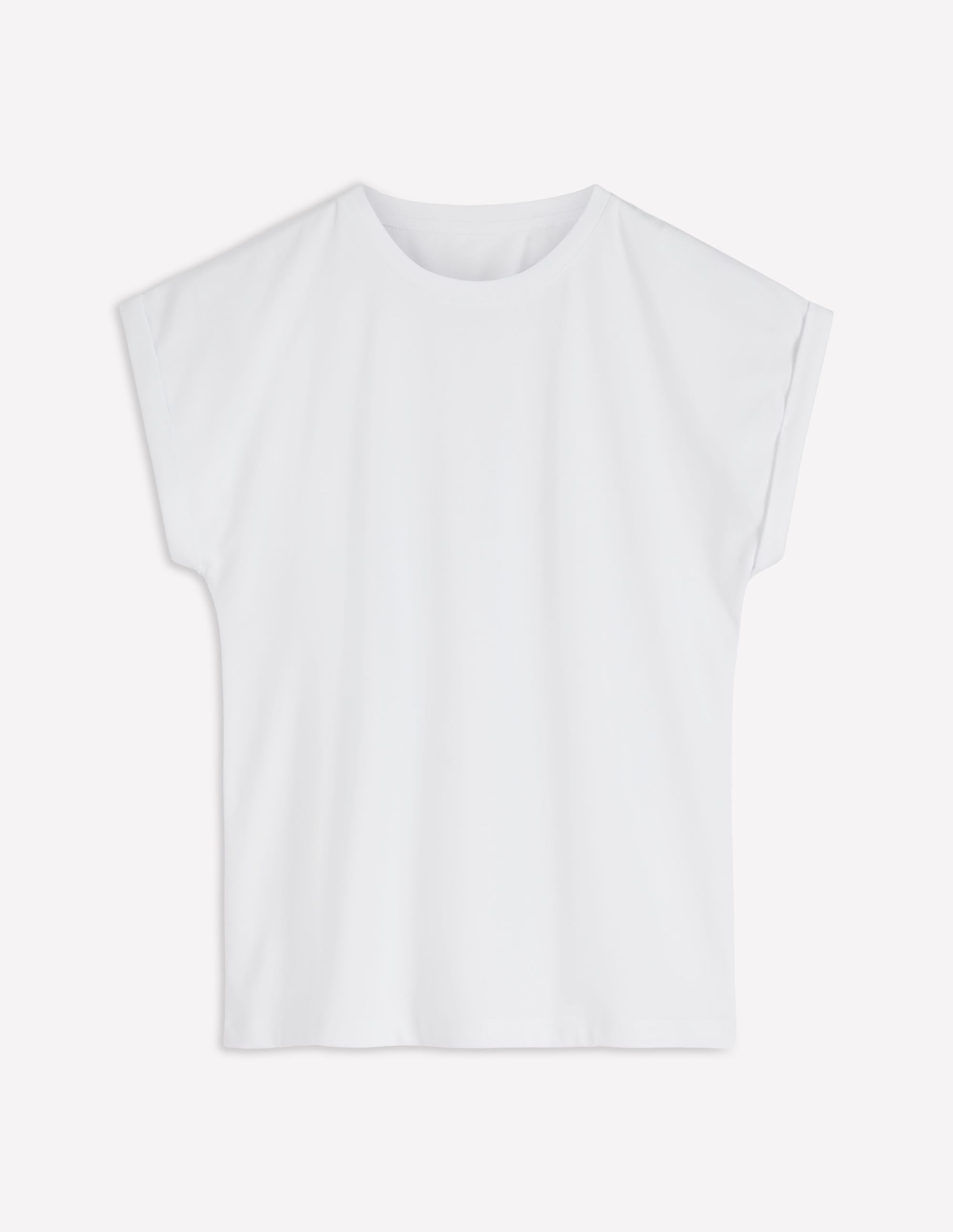 T-shirt à manches retroussées-Blanc - Image 5