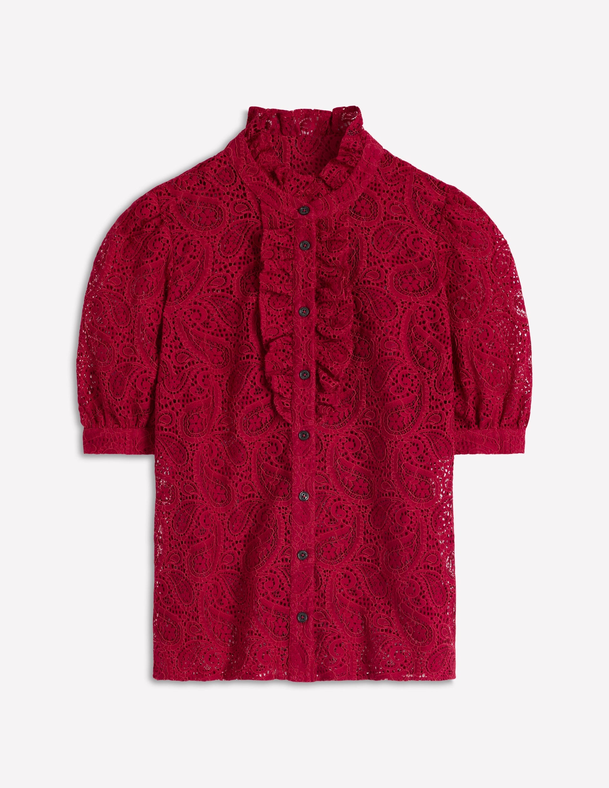 Sasha Kurzärmliges Oberteil mit Spitze-Granatapfel-3