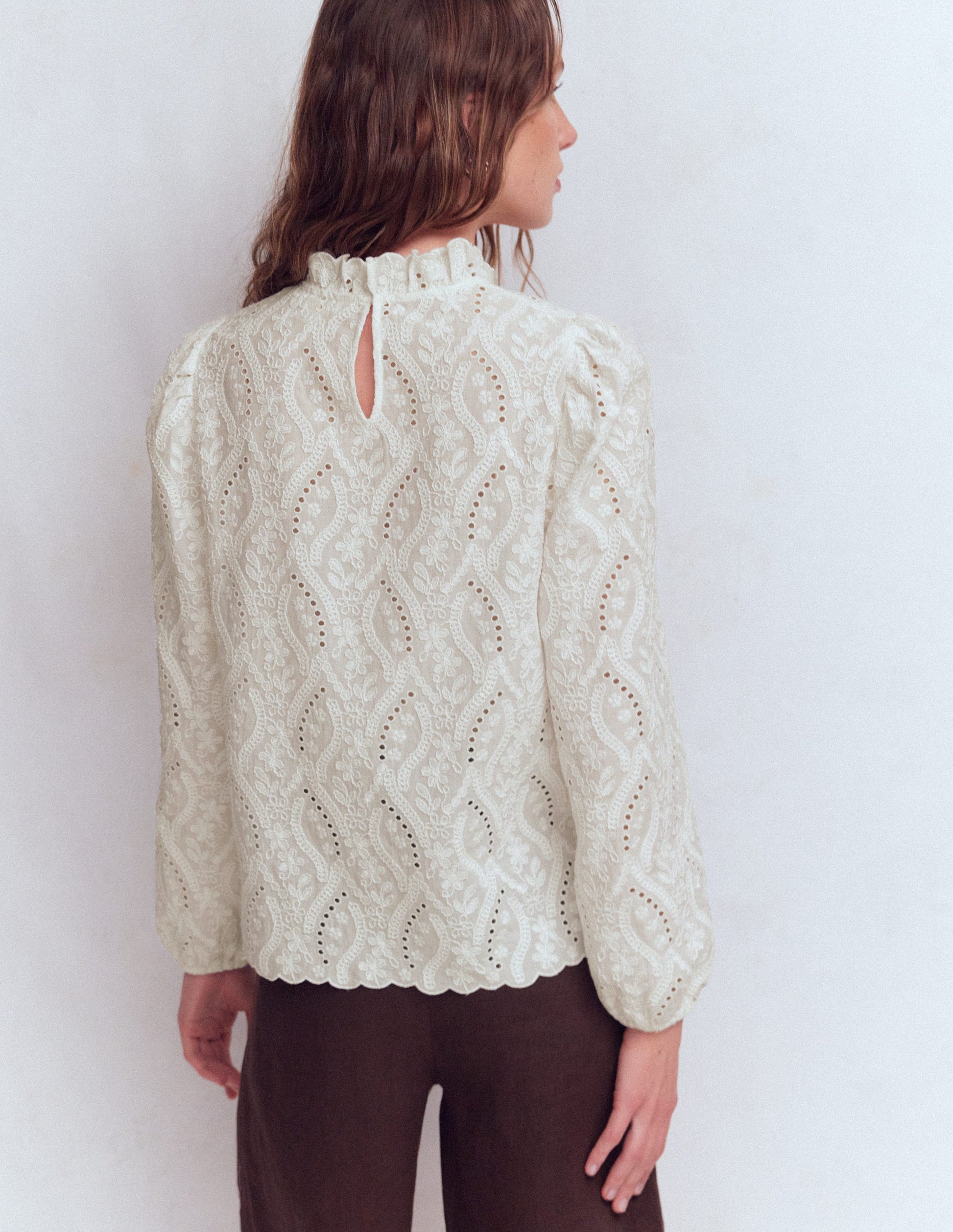 Oberteil mit Puffärmeln-Naturweiß-3