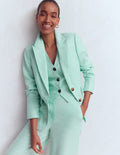 Blazer Stamford en lin-Vert menthe