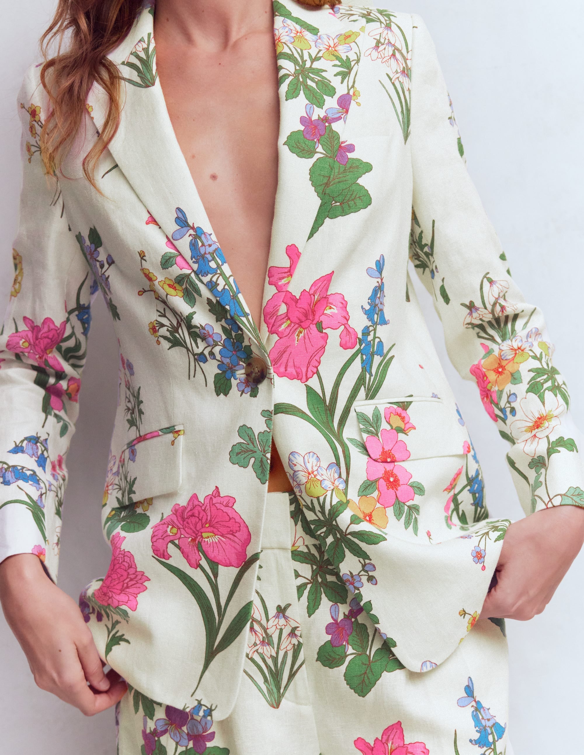Woodbridge Leinenblazer-Naturweiß, Zarte Blüten - Image 2