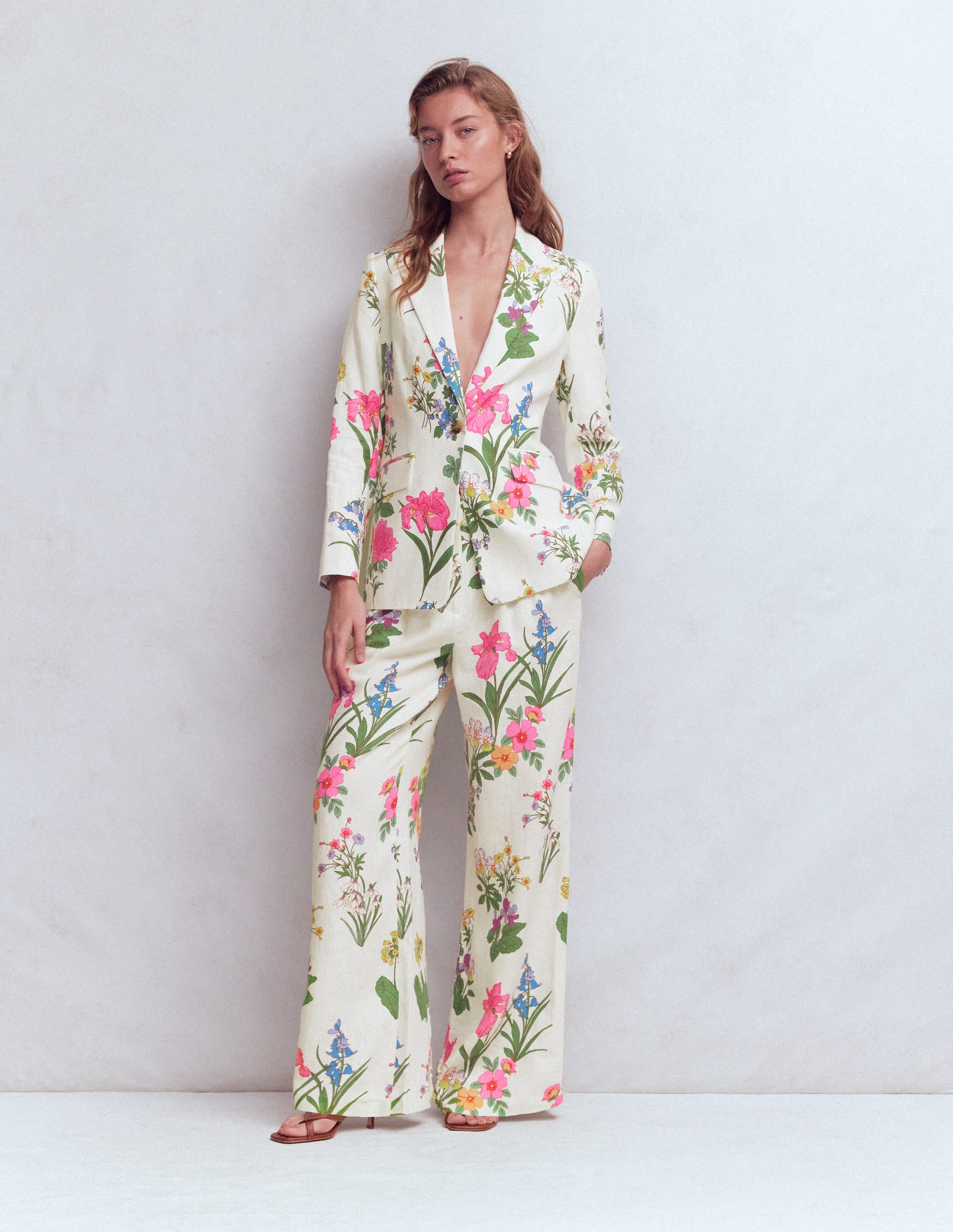 Woodbridge Leinenblazer-Naturweiß, Zarte Blüten - Image 4