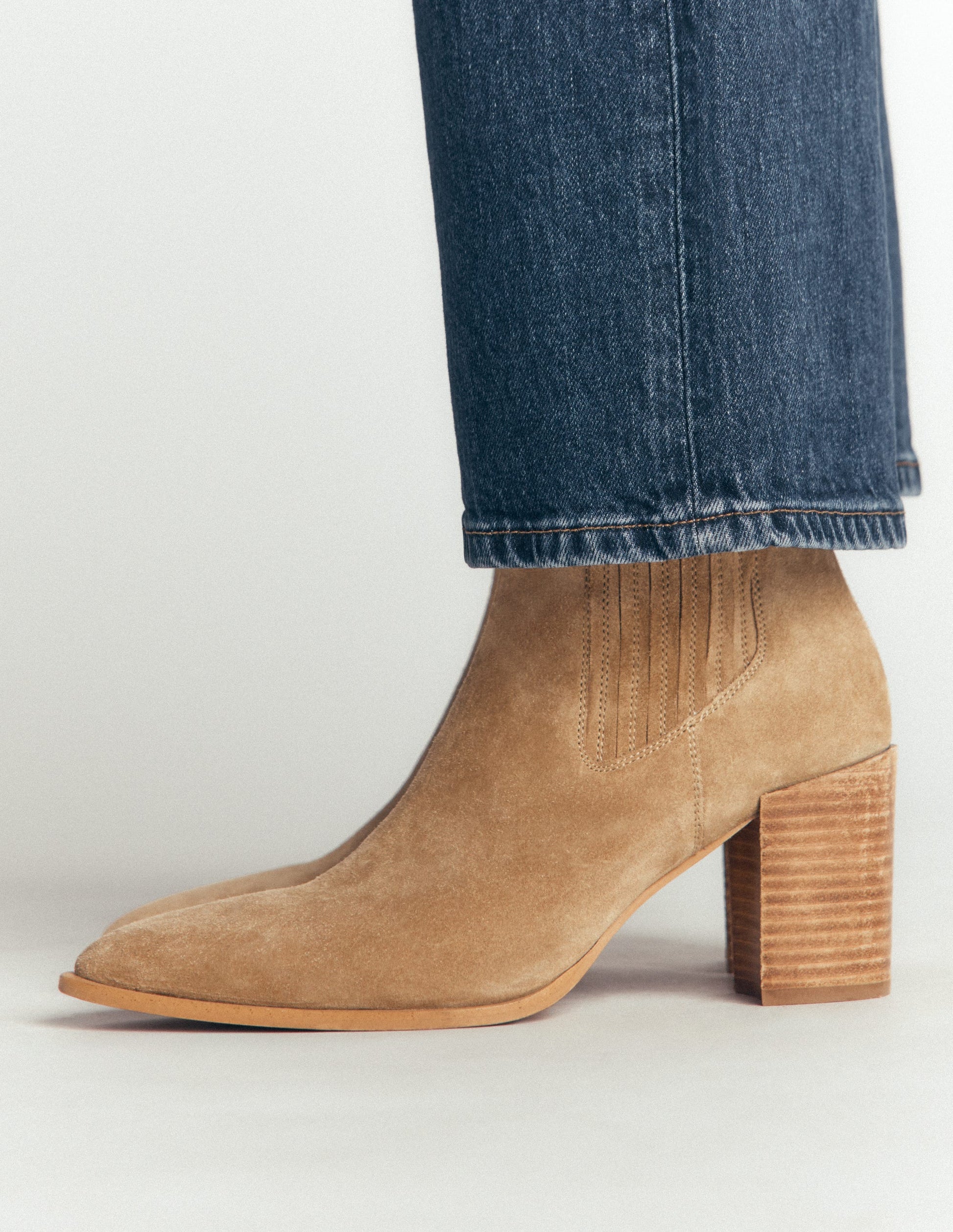 Bottines décontractées à bout pointu-Tabac-2