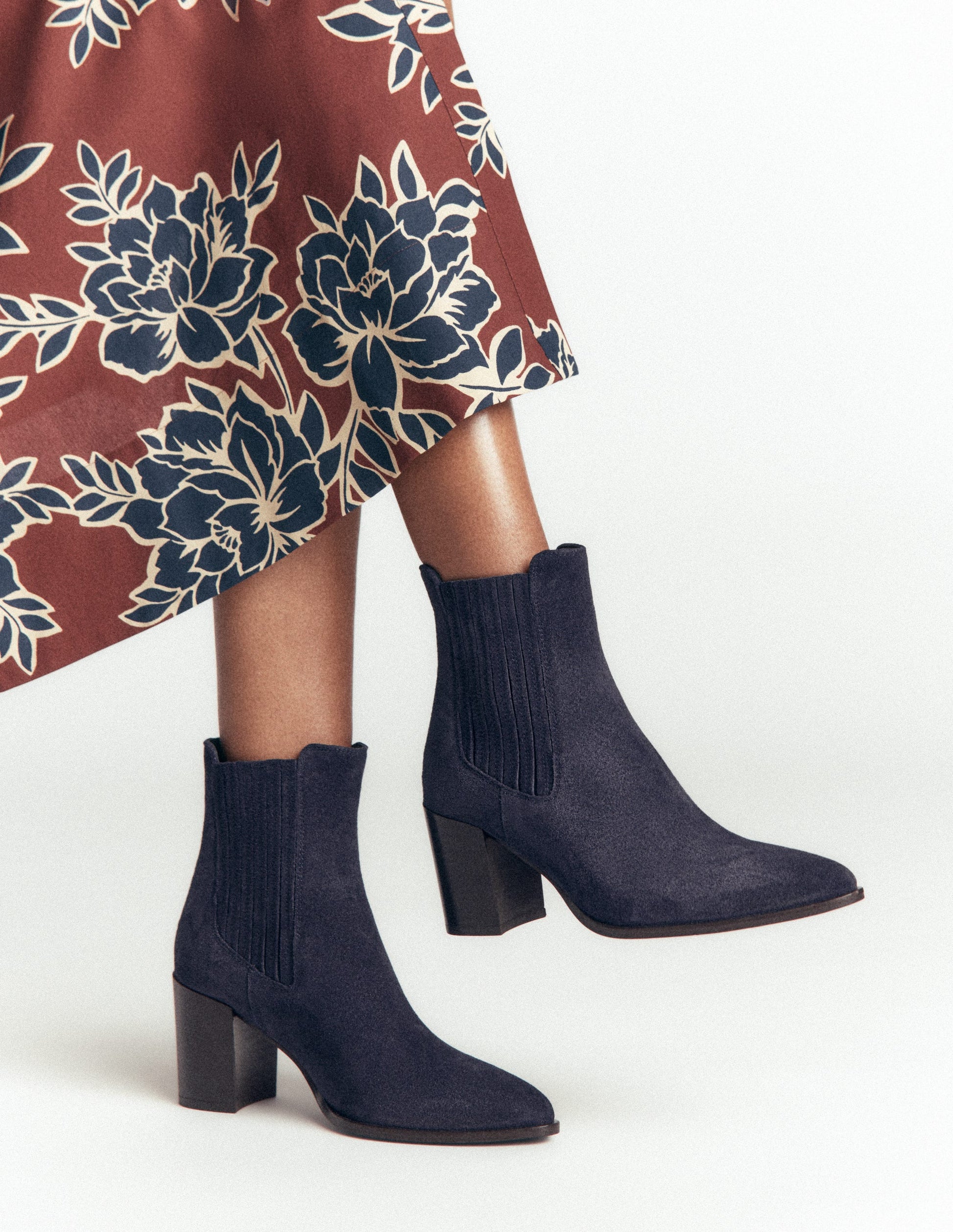 Point Casual Ankle Boots-Dark Navy-2
