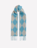 Gewebter Mohair-Schal-Enteneiblau Argyle
