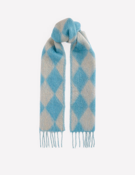 Gewebter Mohair-Schal-Enteneiblau Argyle