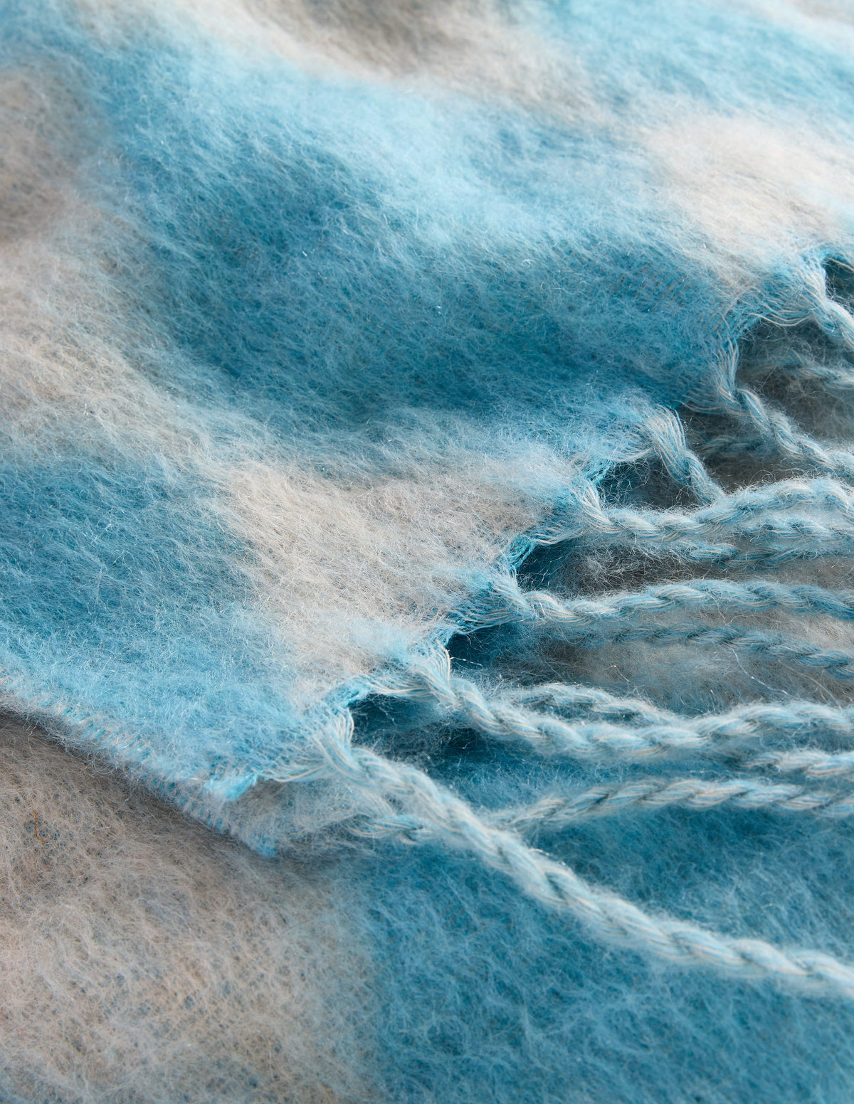 Gewebter Mohair-Schal-Enteneiblau Argyle - Image 3