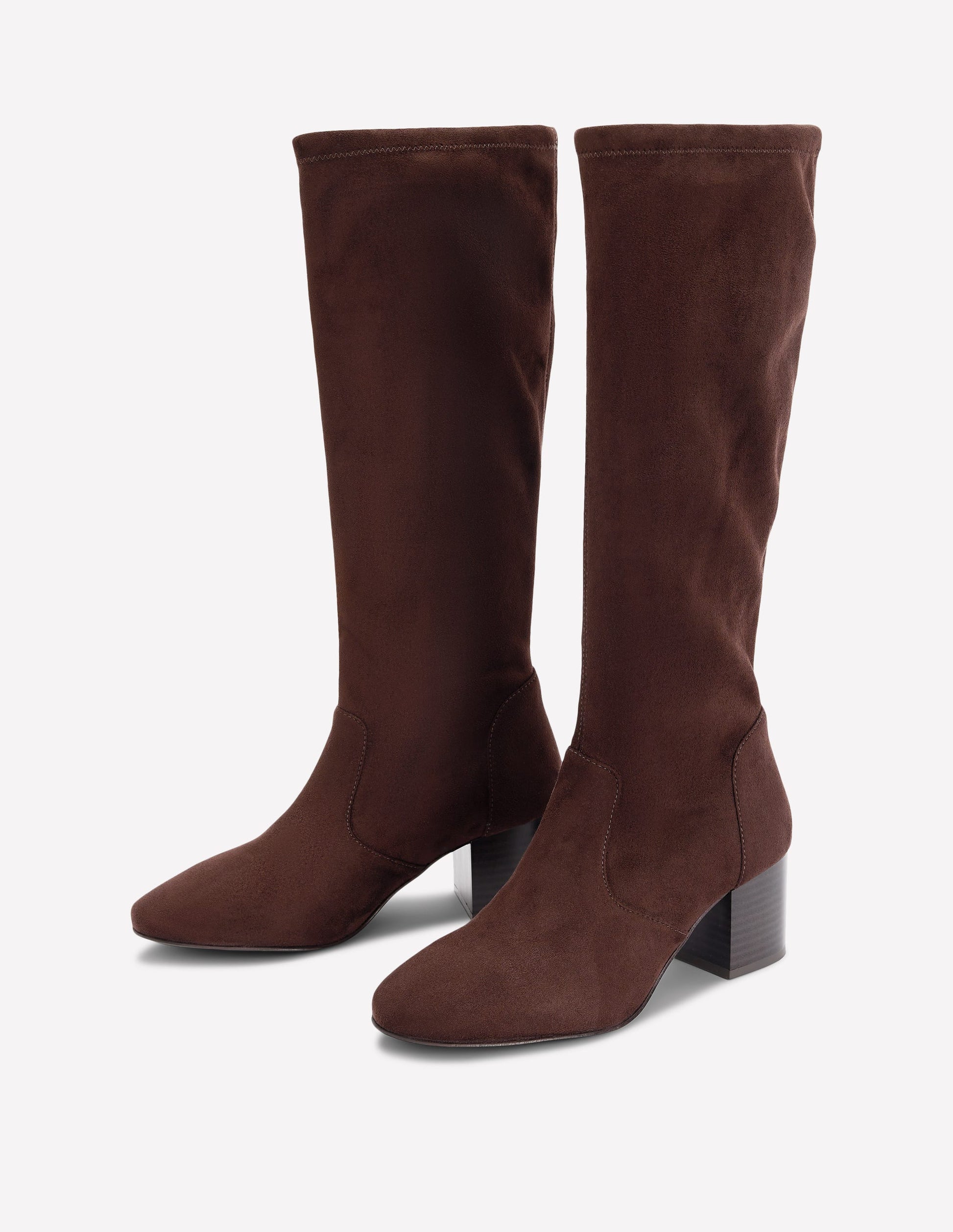 Stretchstiefel mit Blockabsatz-Schoko-3