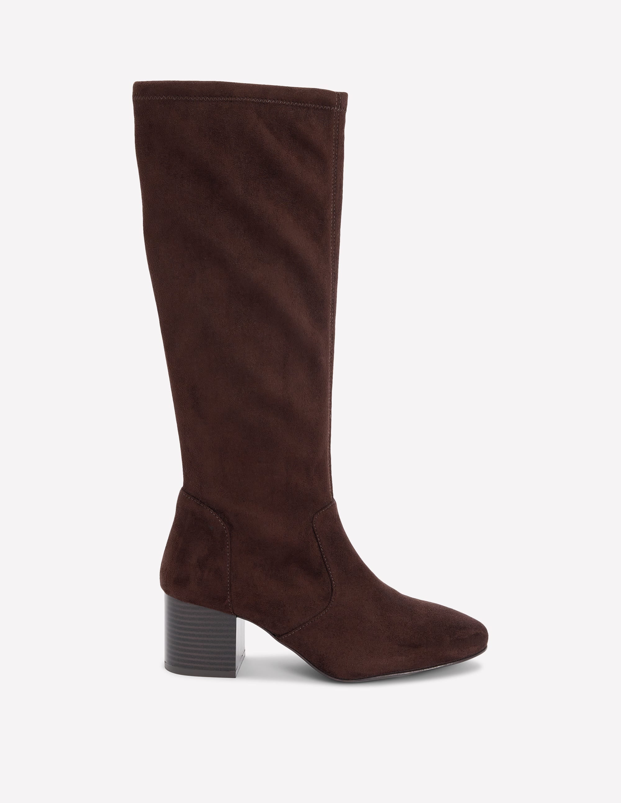 Stretchstiefel mit Blockabsatz-Schoko - Image 1