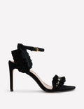 Sandales à talons et plis-Noir