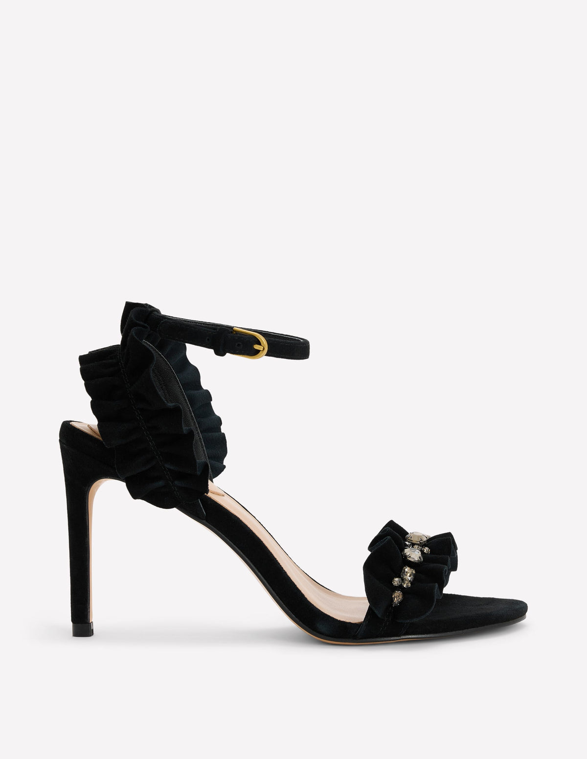 Sandales à talons et plis-Noir - Image 1