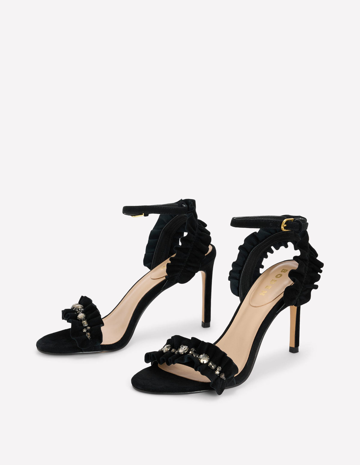 Sandales à talons et plis-Noir - Image 3