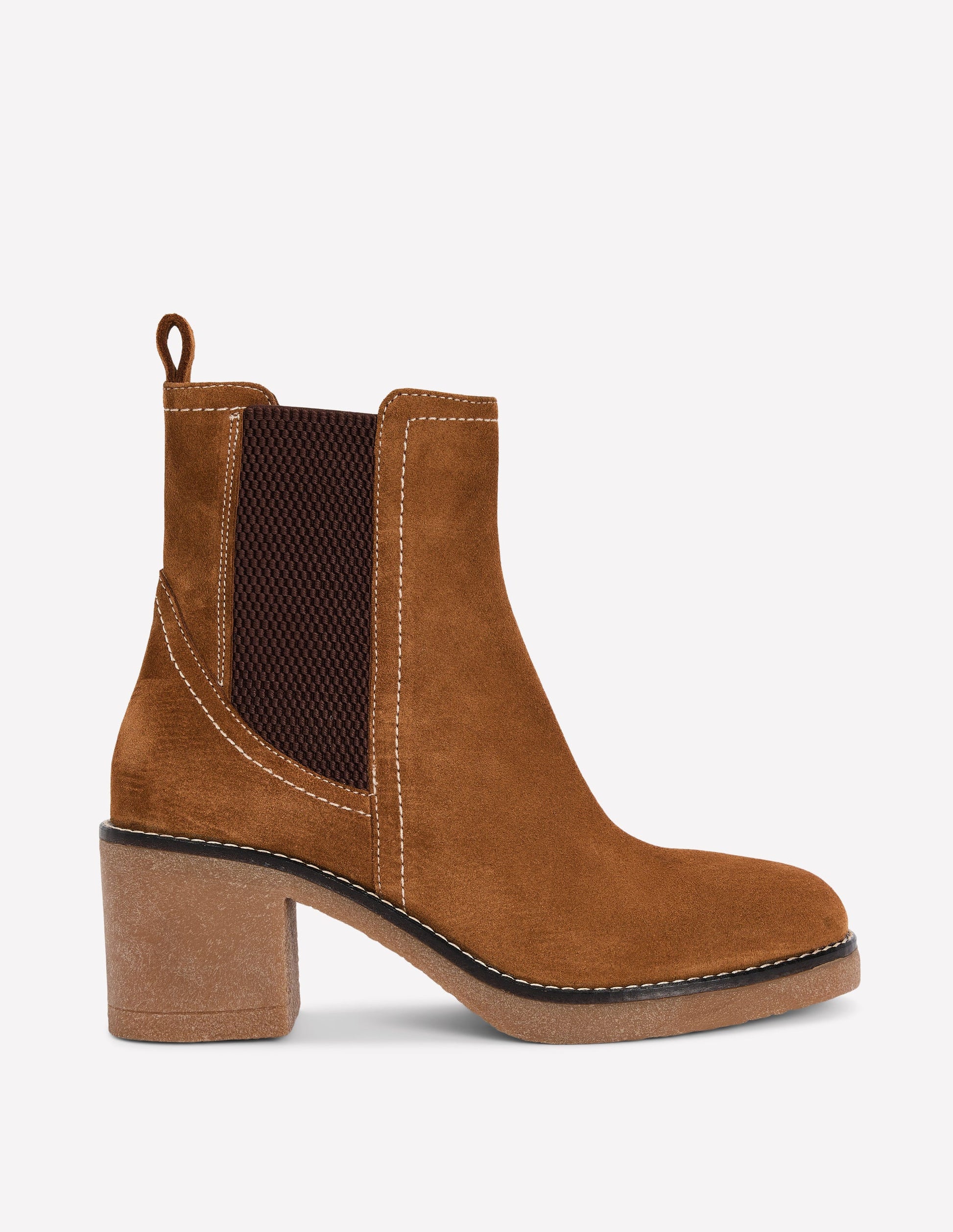 Chelsea-Stiefel mit Krepp-Absatz-Goldbraun-1