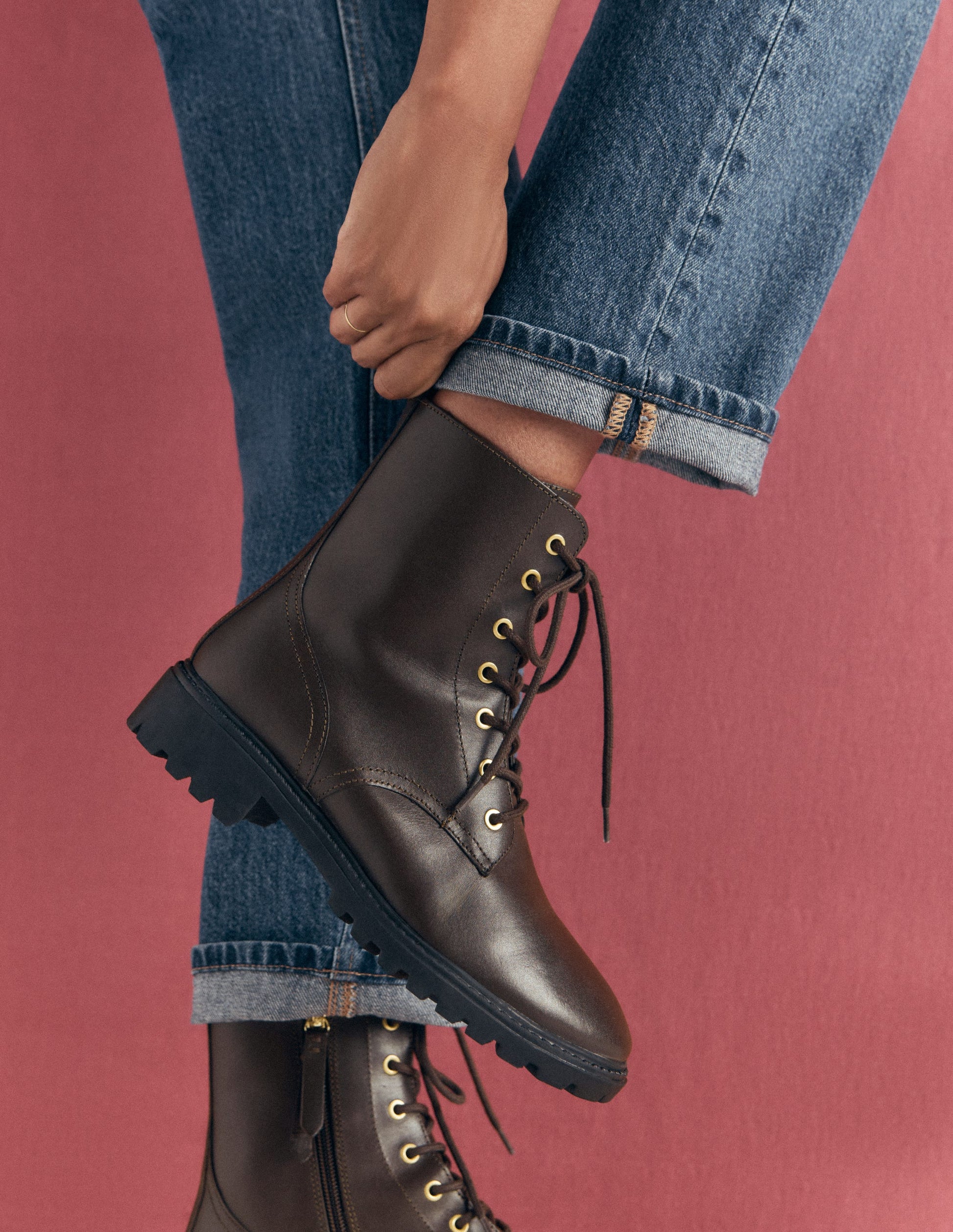 Bottines Alex à lacets-Chocolat-2