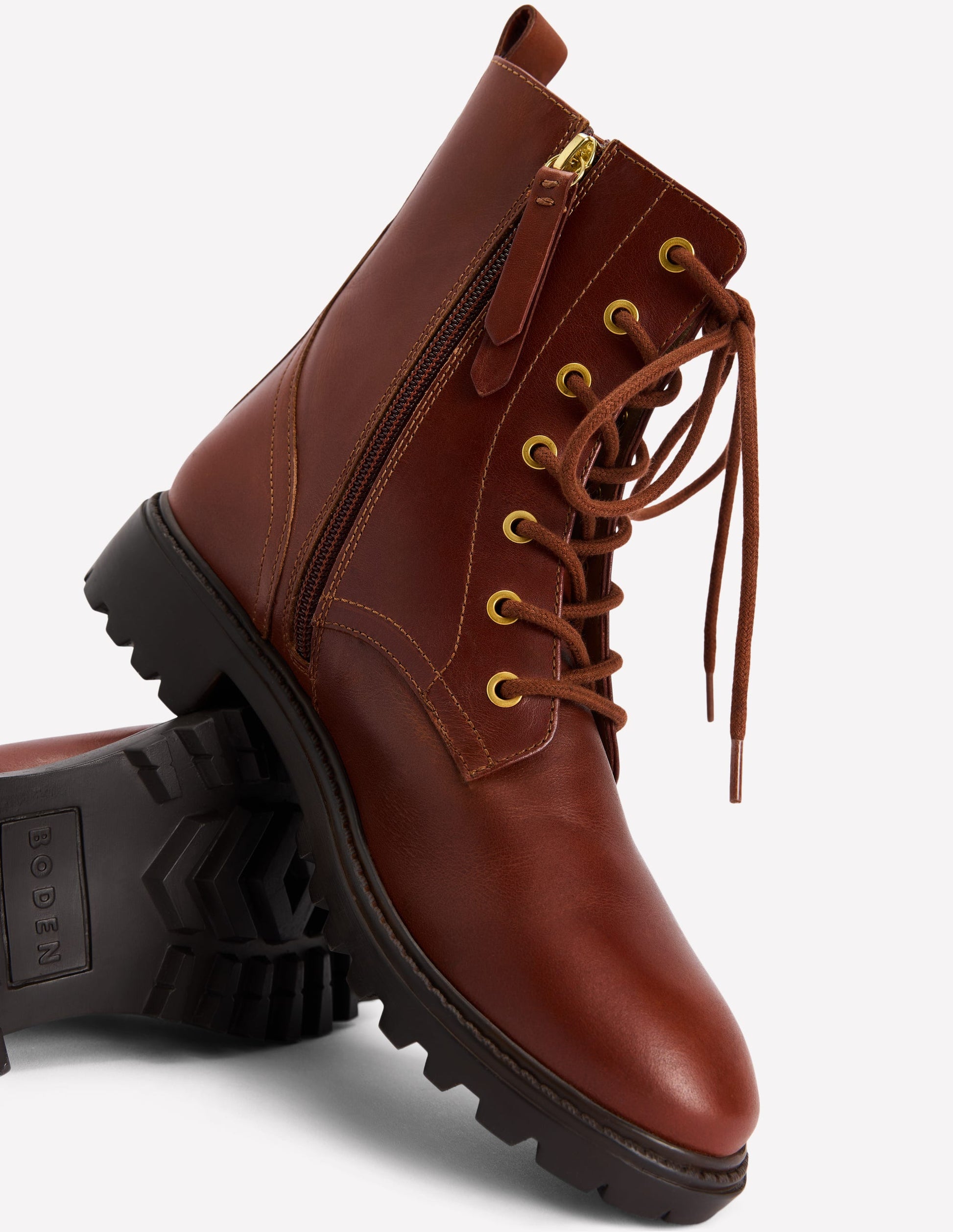 Bottines Alex à lacets-Fauve-4