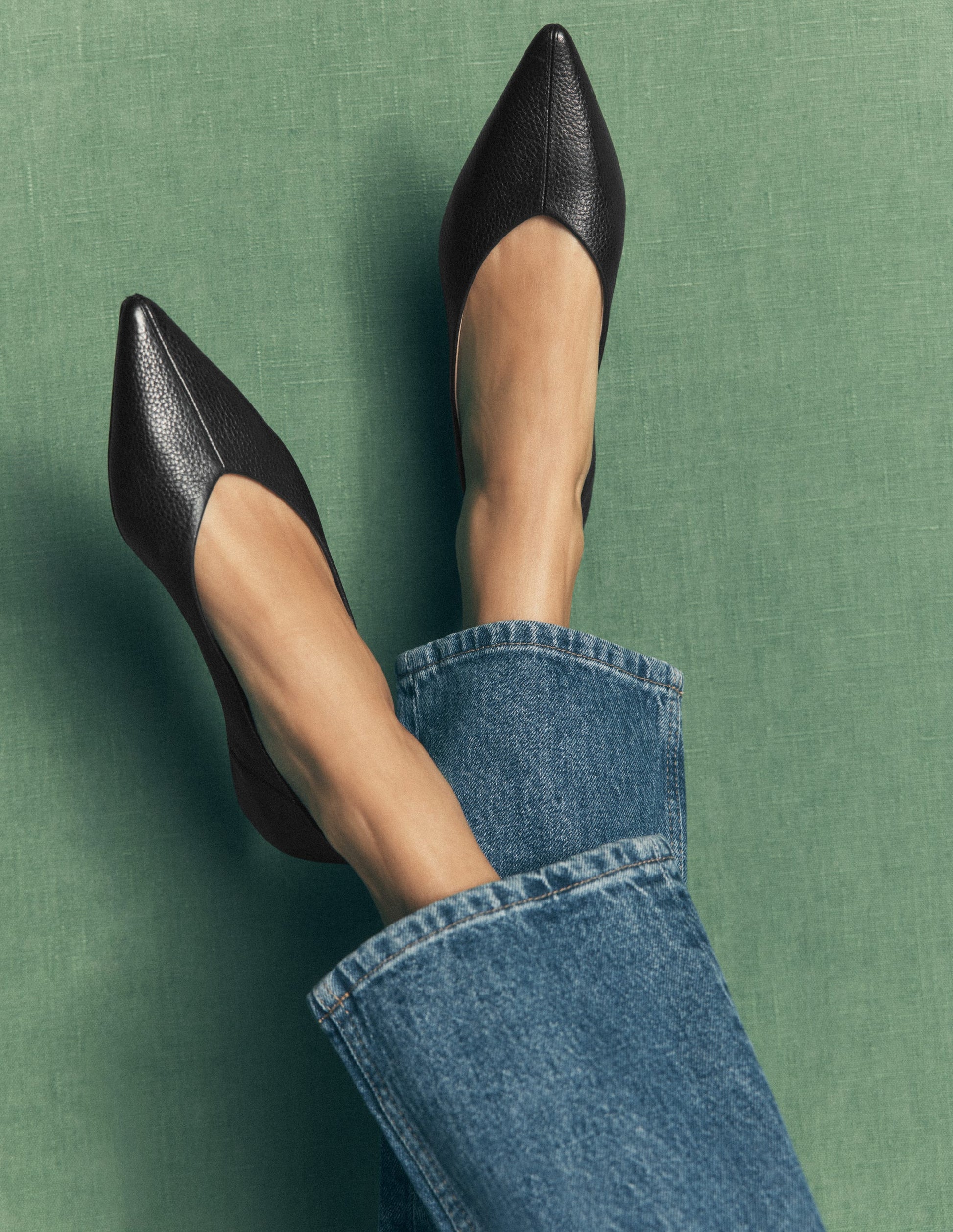 Nigella Flache Schuhe mit spitzer Zehenpartie-Schwarz-2