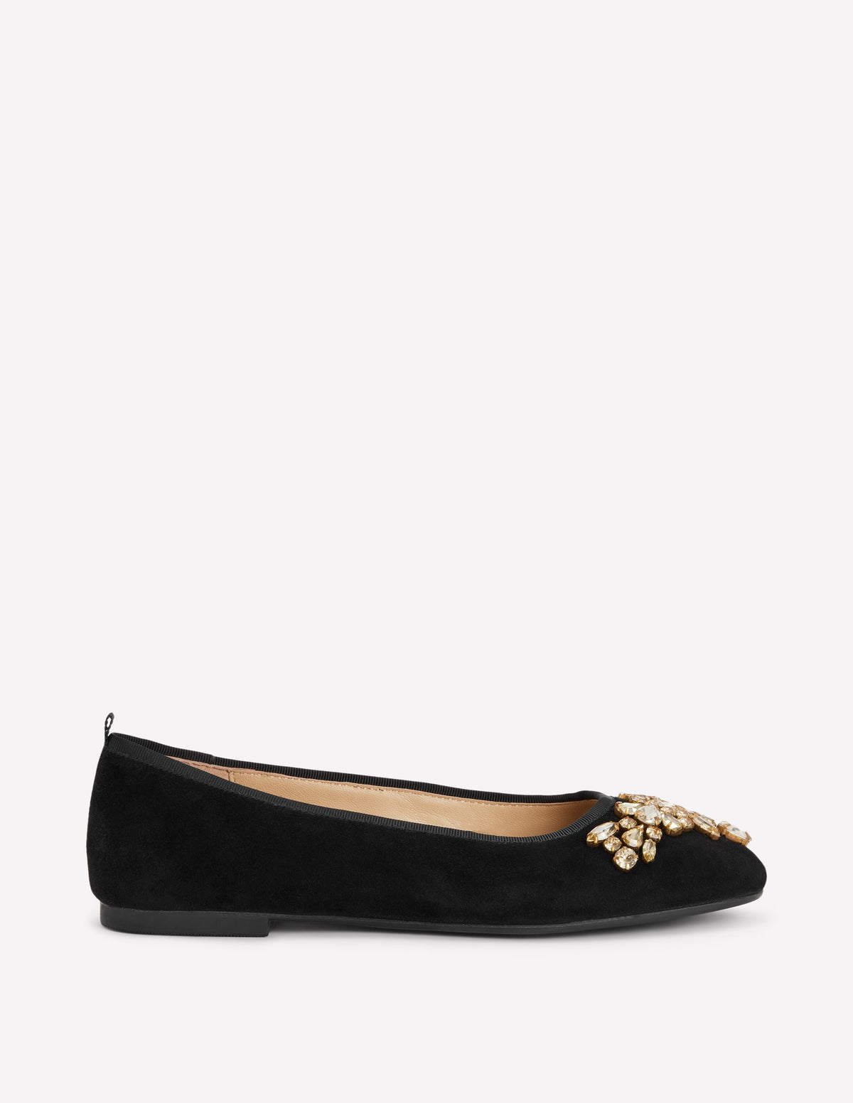 Patti Ballerinas mit runder Zehenpartie-Schwarzes Wildleder Verziert - Image 1