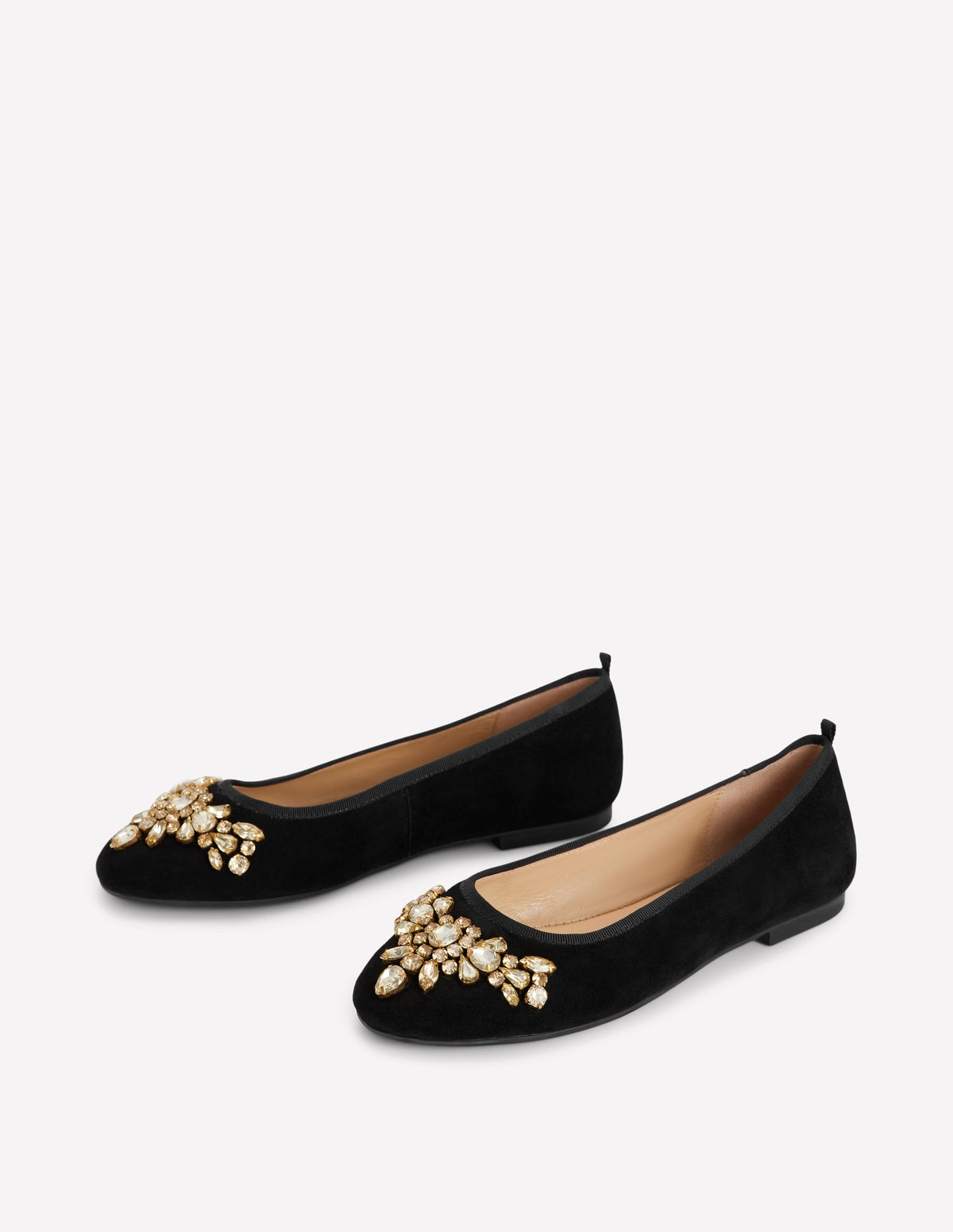 Patti Ballerinas mit runder Zehenpartie-Schwarzes Wildleder Verziert - Image 3