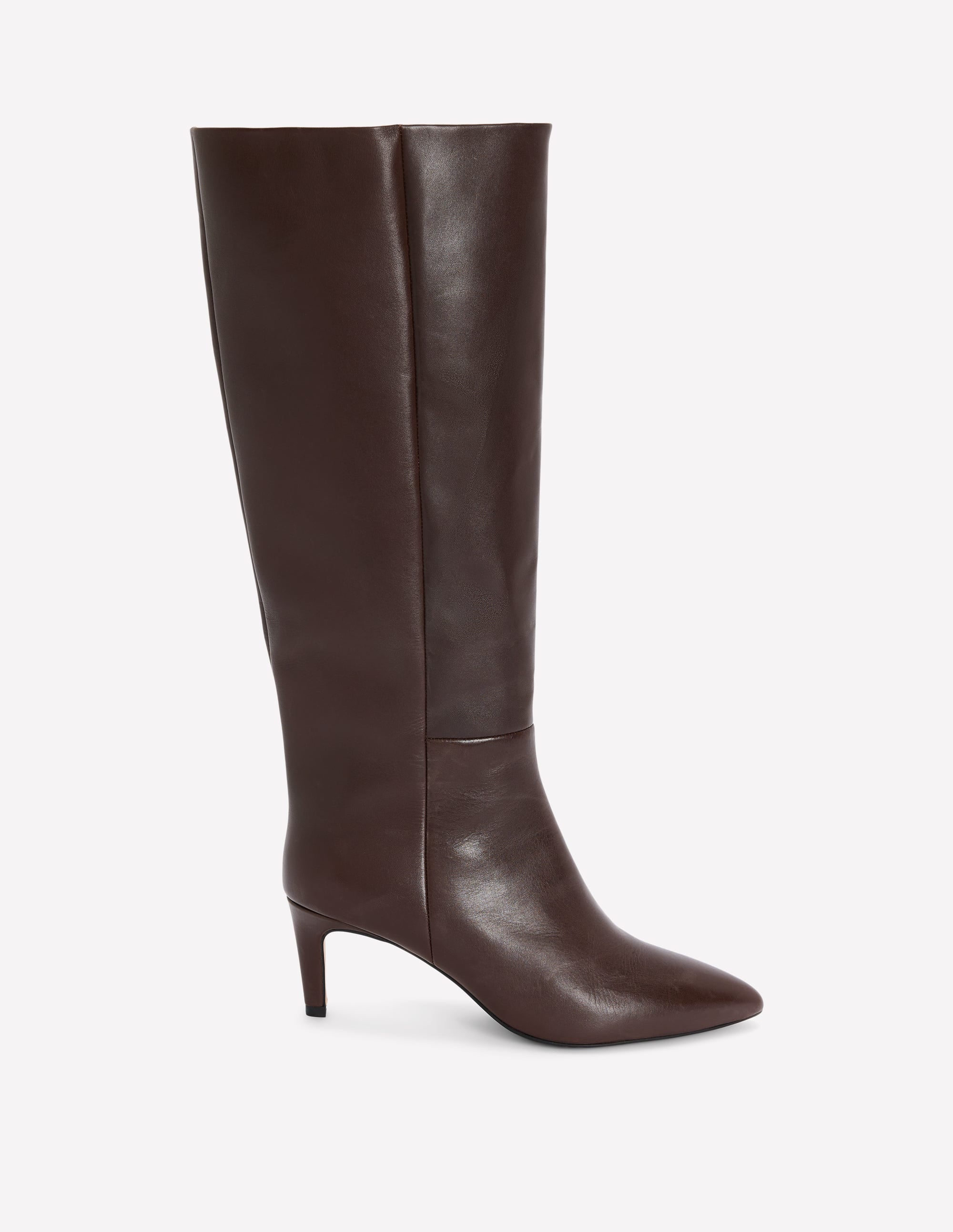 Stiefel mit geradem Schaft und Absatz-Schoko - Image 1
