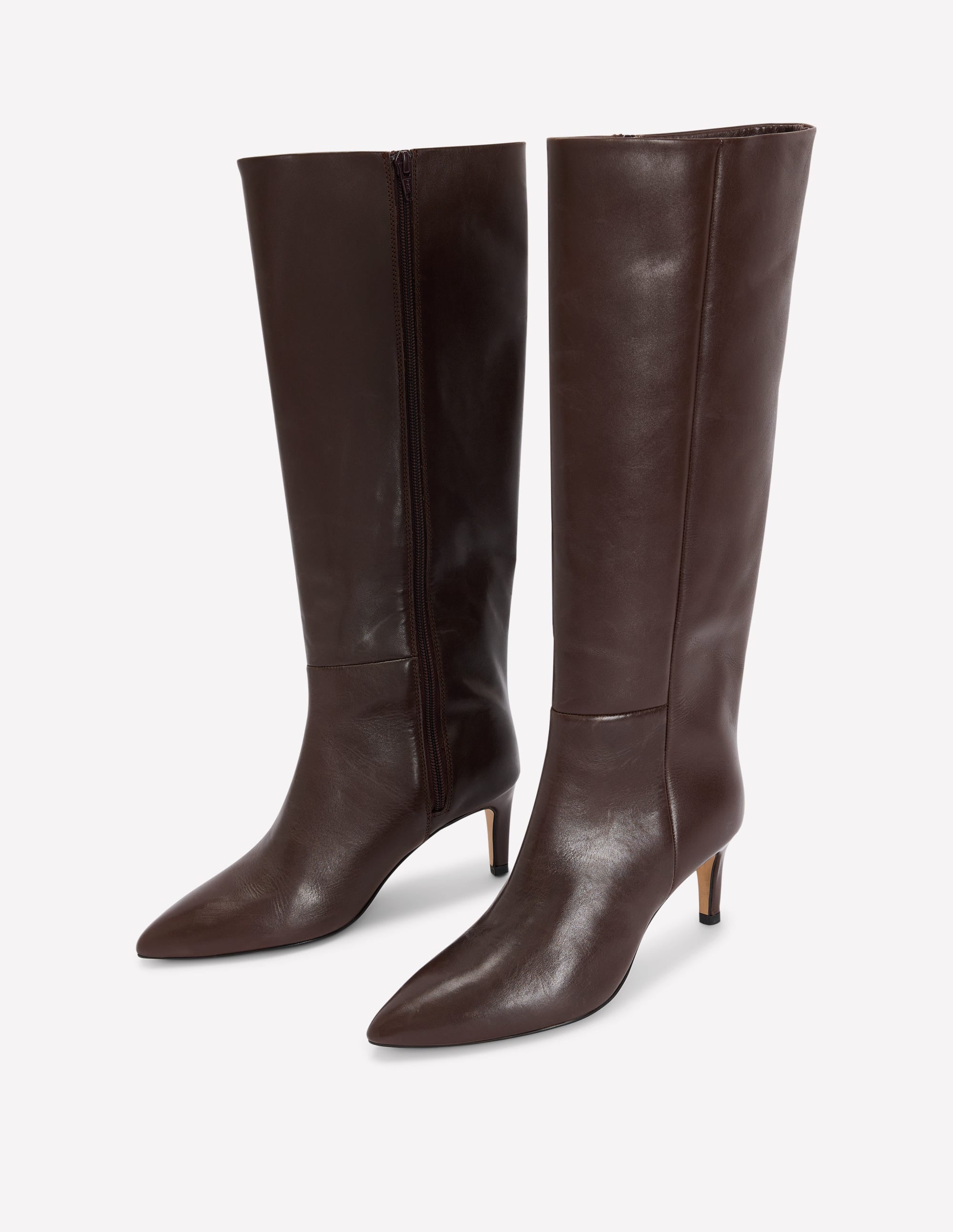 Stiefel mit geradem Schaft und Absatz-Schoko - Image 3