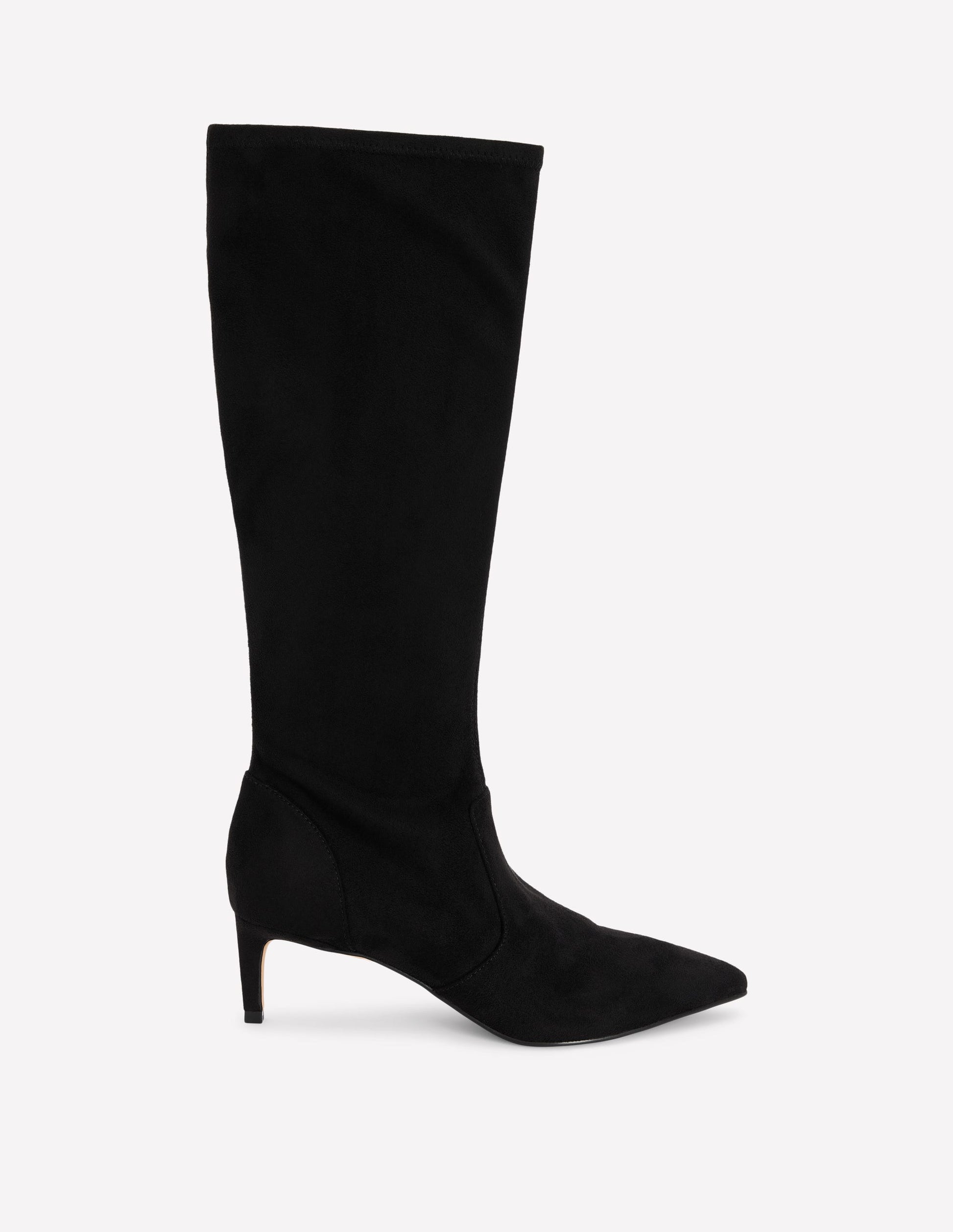 Bottes stretch à petits talons-Noir-1