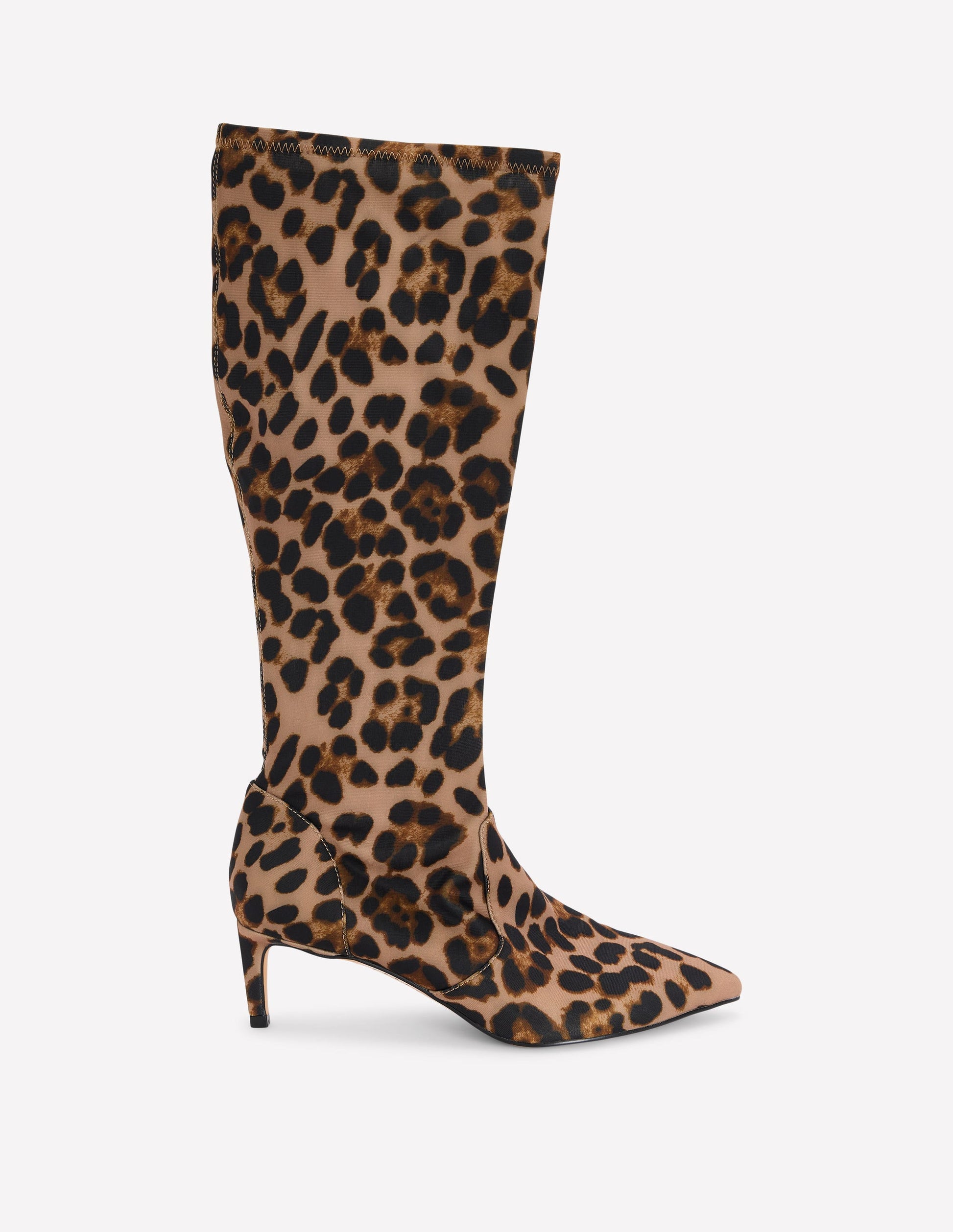 Bottes stretch à petits talons-Imprimé léopard-1