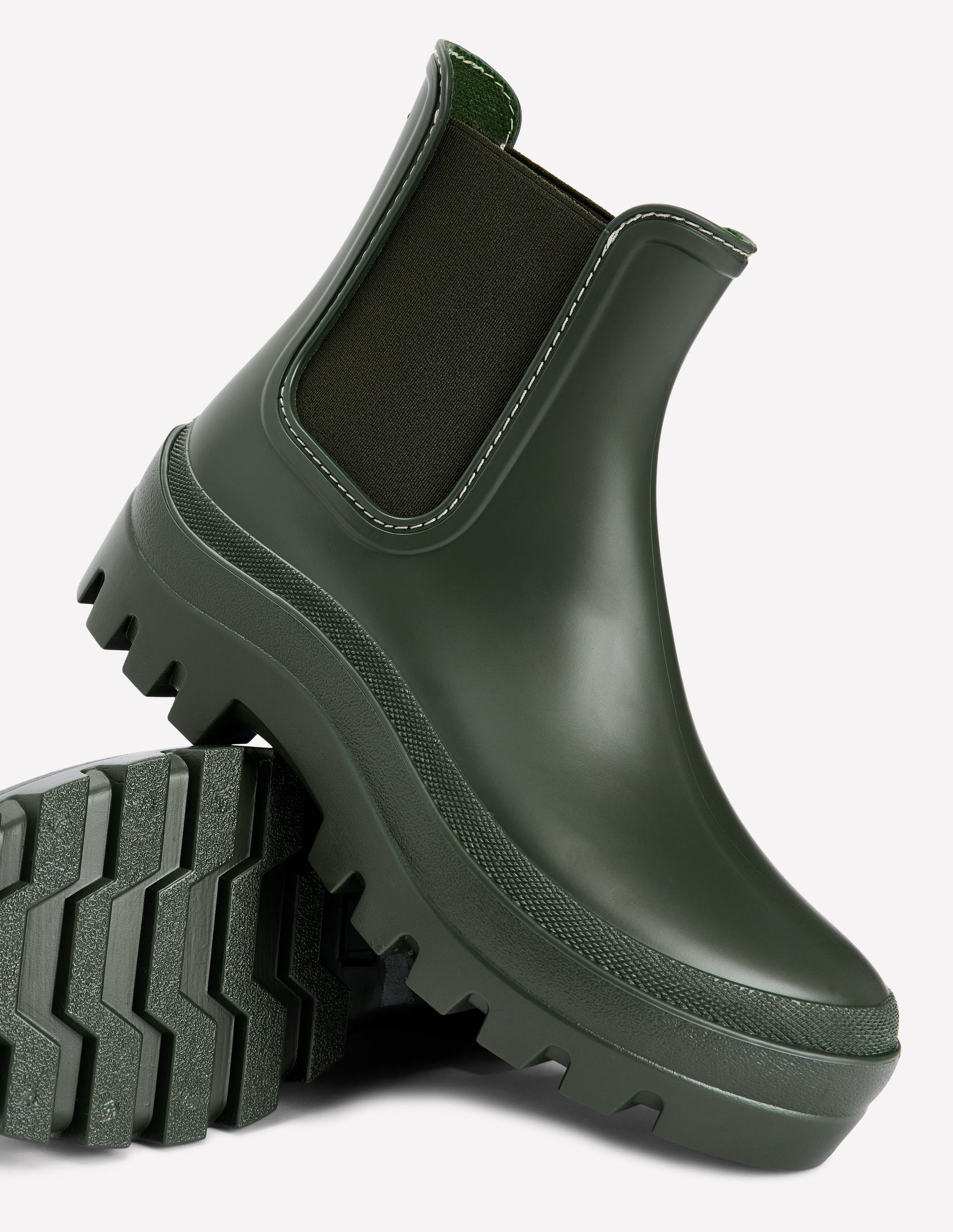 Chelsea-Gummistiefel mit breiter Sohle-Khaki-4