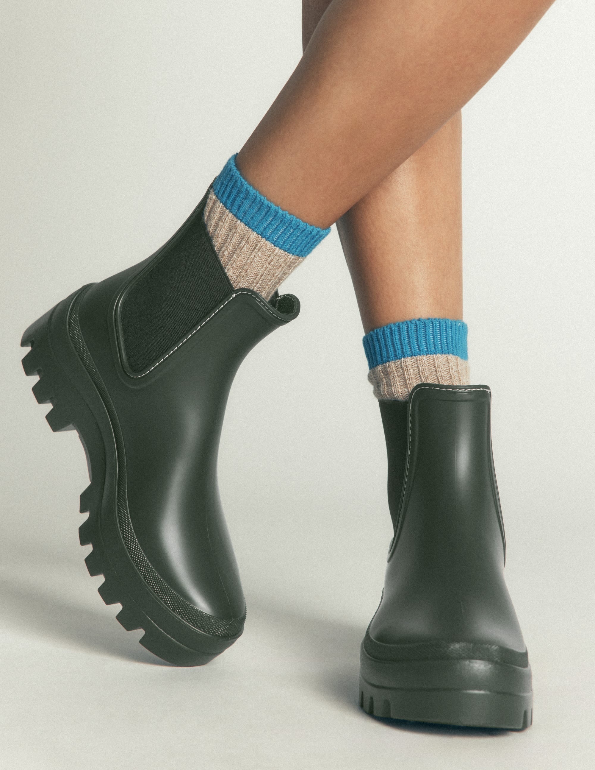 Chelsea-Gummistiefel mit breiter Sohle-Khaki - Image 2