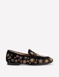Mocassins ornementés Dinah-Noir, étoiles dorées