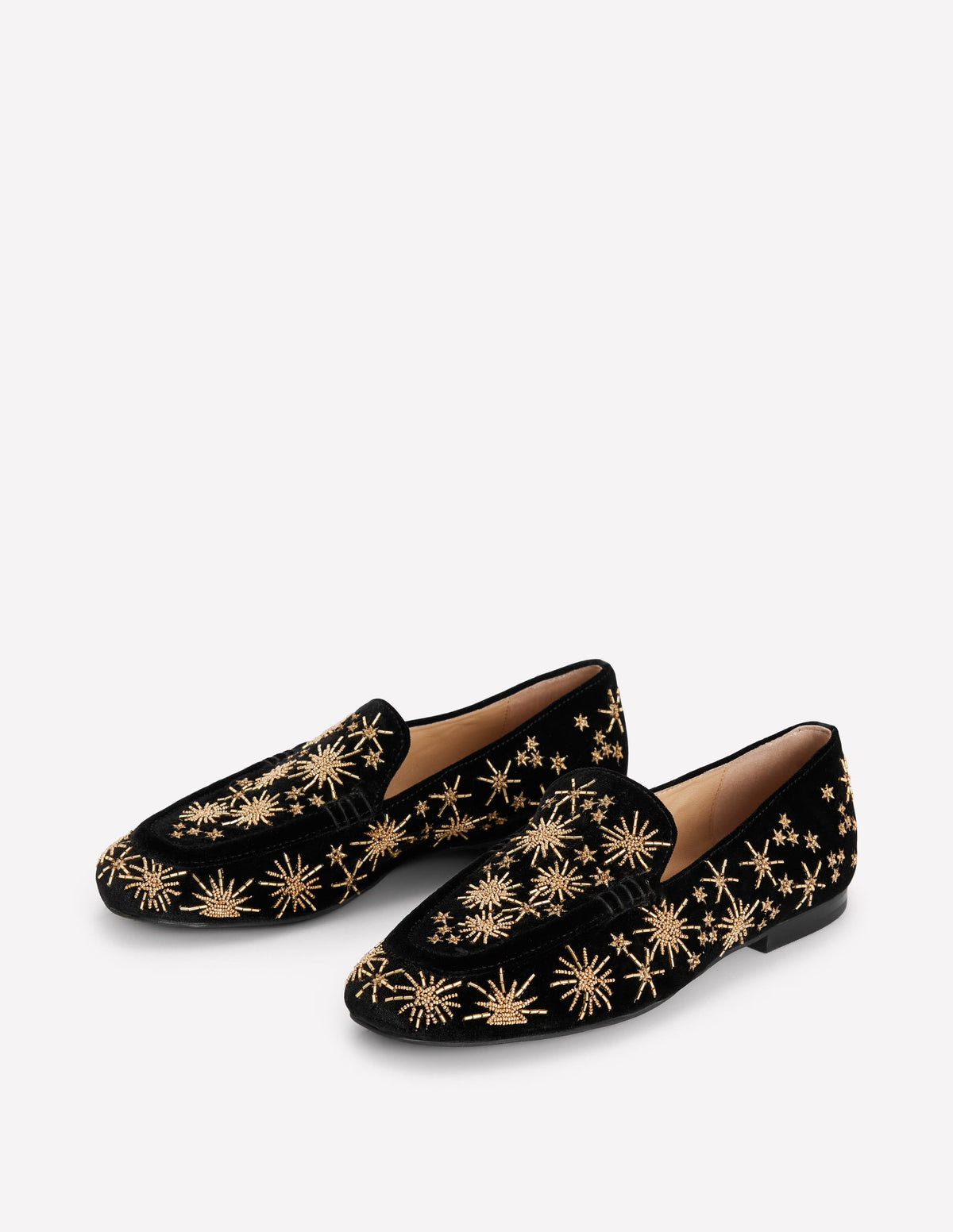 Mocassins ornementés Dinah-Noir, étoiles dorées - Image 3