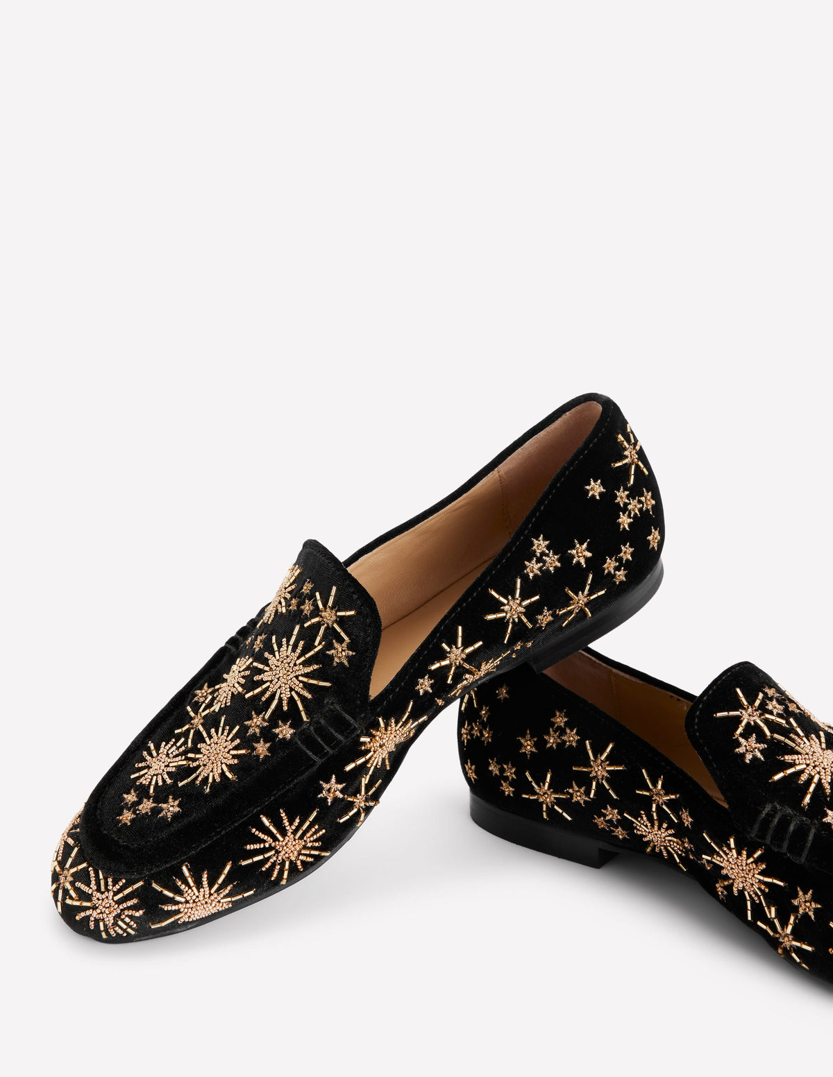 Mocassins ornementés Dinah-Noir, étoiles dorées - Image 4