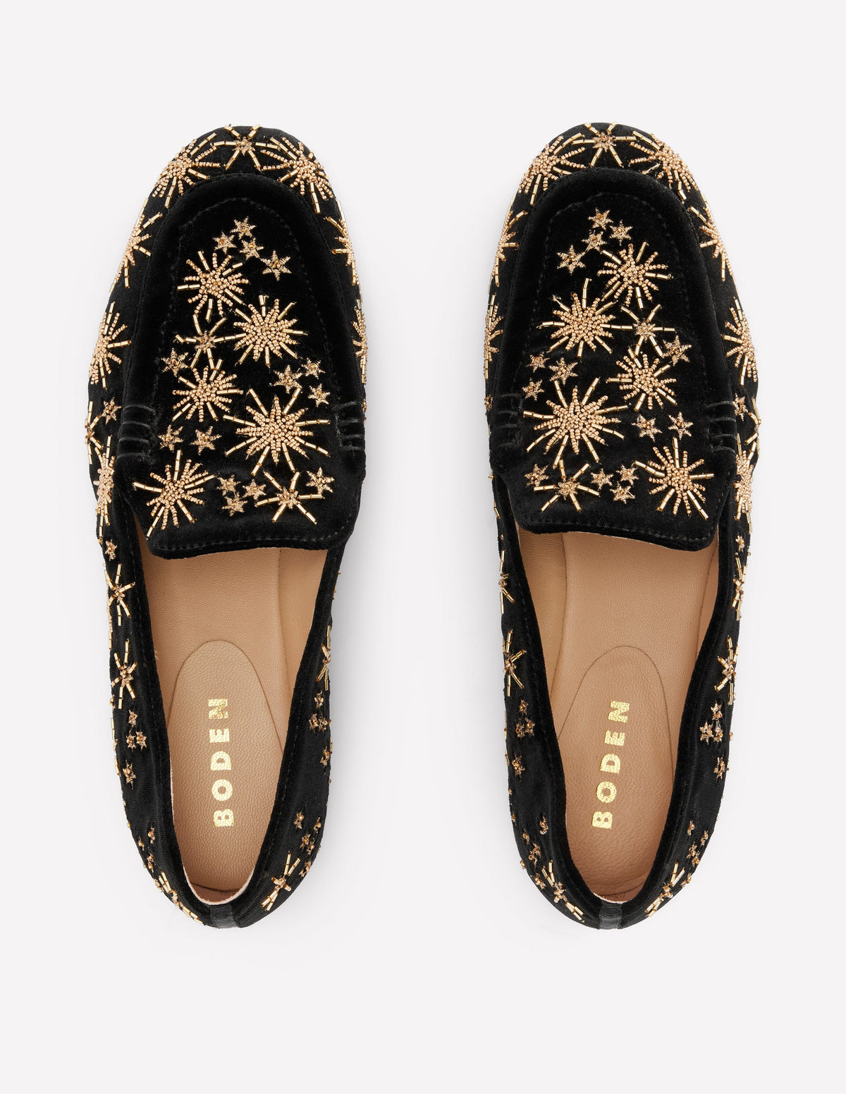 Mocassins ornementés Dinah-Noir, étoiles dorées - Image 5