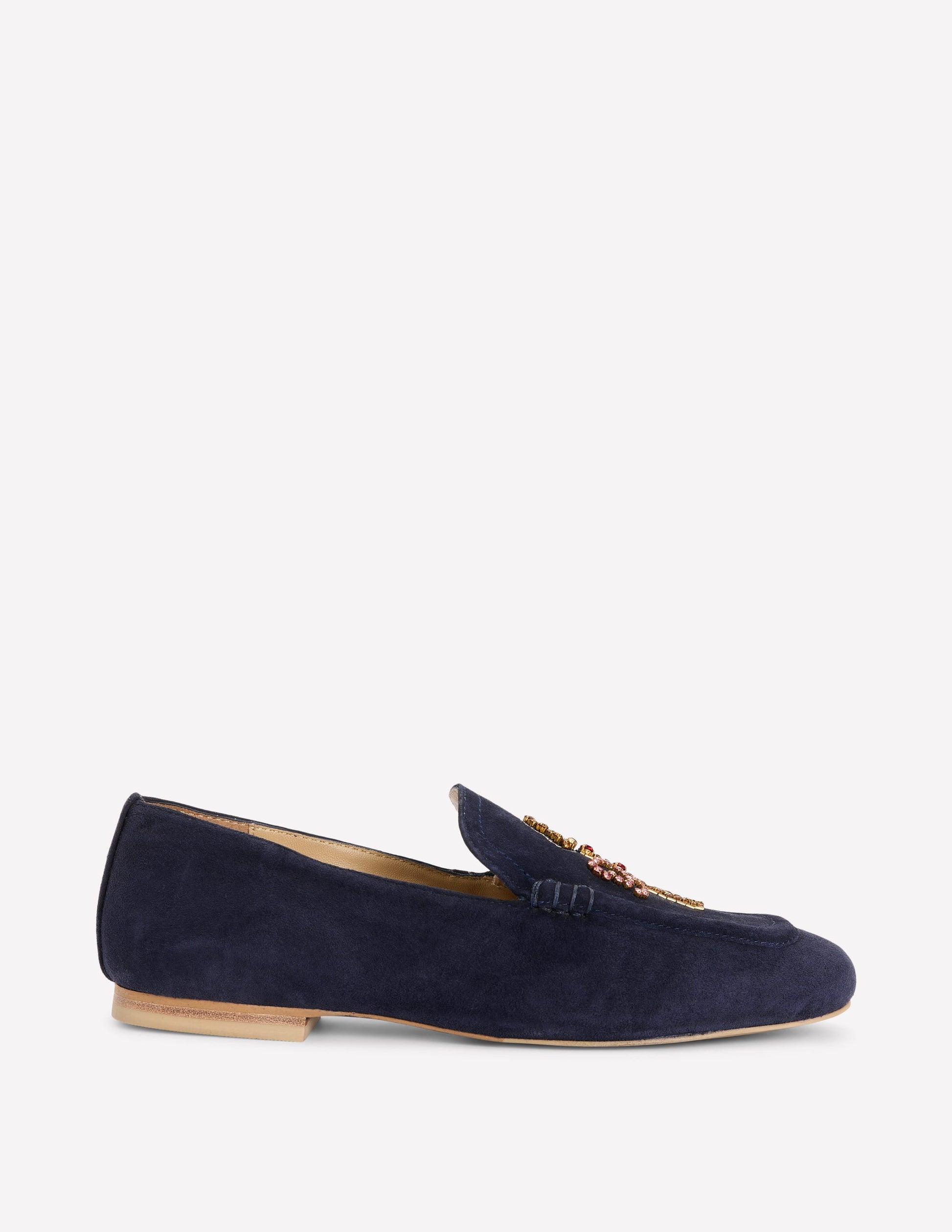 Dinah Embellished Loafers-Navy Heart and Key-1