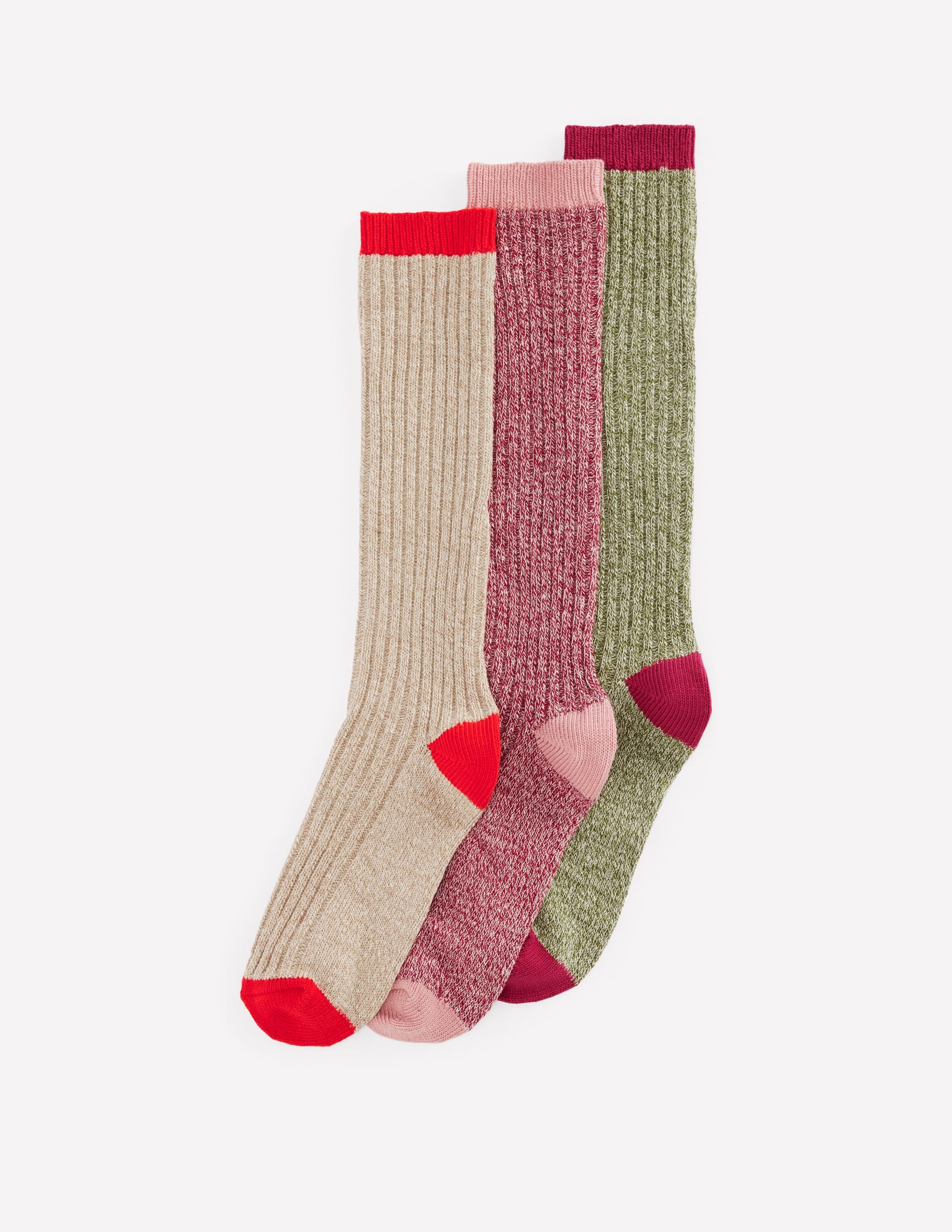Ribbed Knee Socks 3-Pack-Multi - Image 3