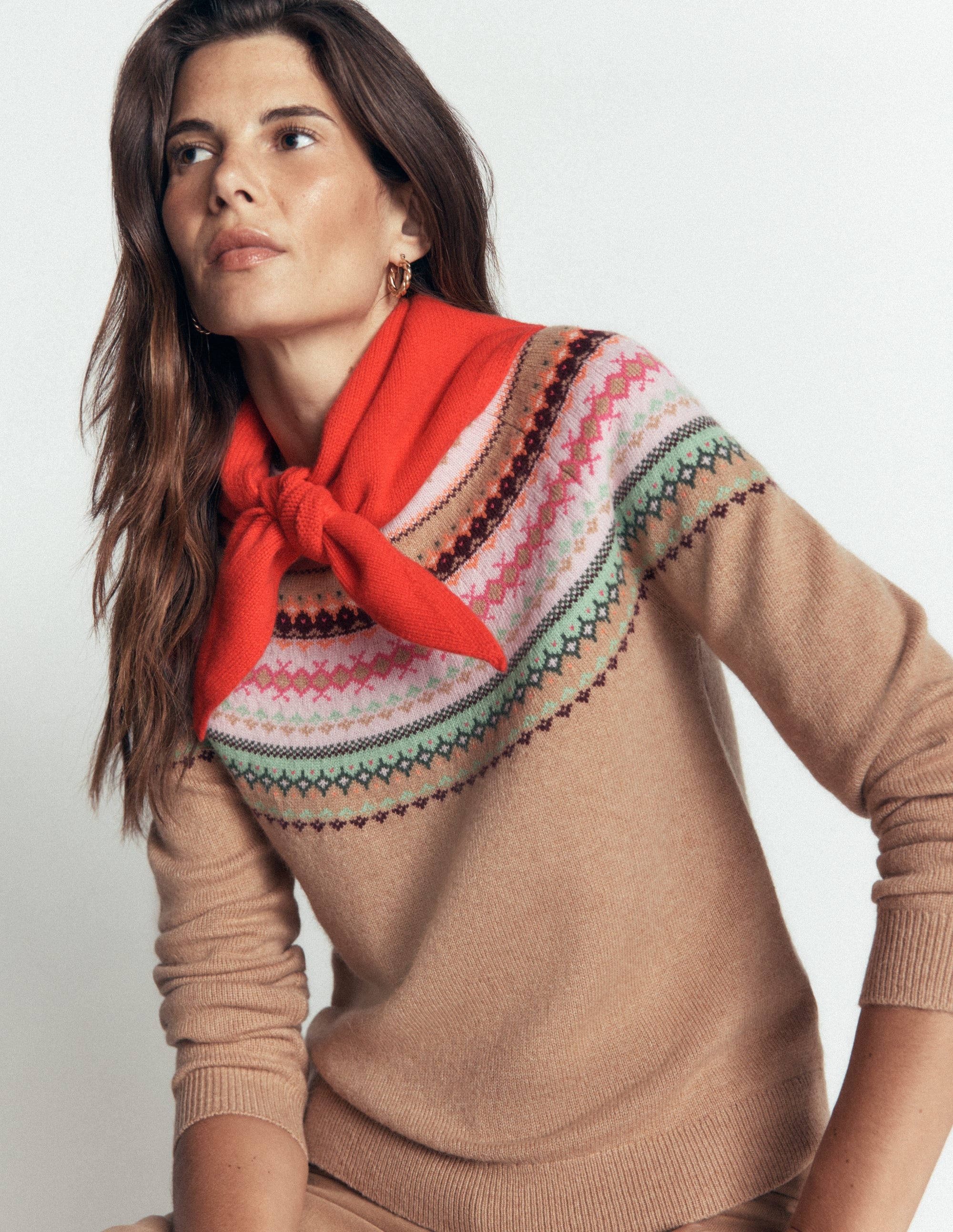 Merino Knitted Neckerchief-Fire Flower - Image 3