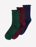 Glitzersocken im 3er-Pack-Bunt