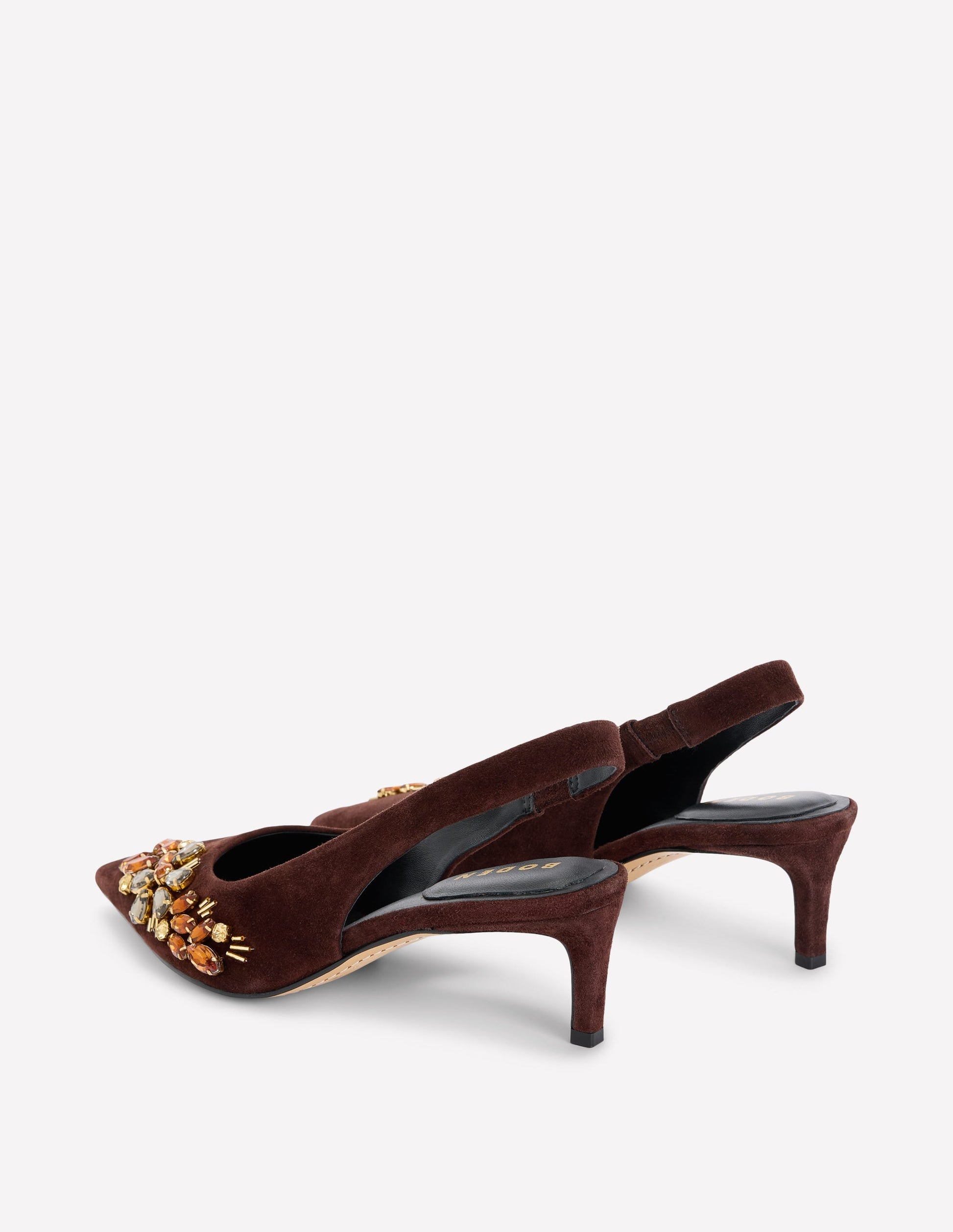 Hope Pointed Slingback Heels-Bitter Choc Embellished-6