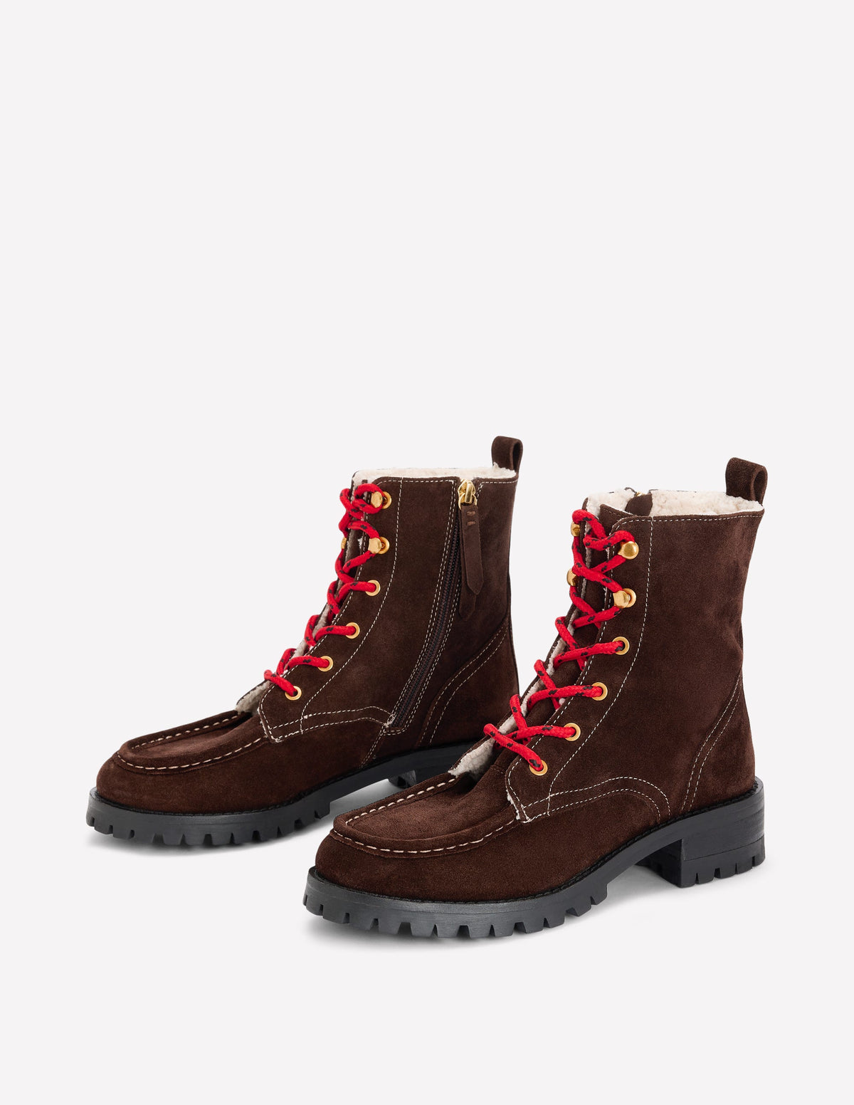 Bottines cosy à lacets-Chocolat amer-3