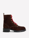 Bottines cosy à lacets-Chocolat amer